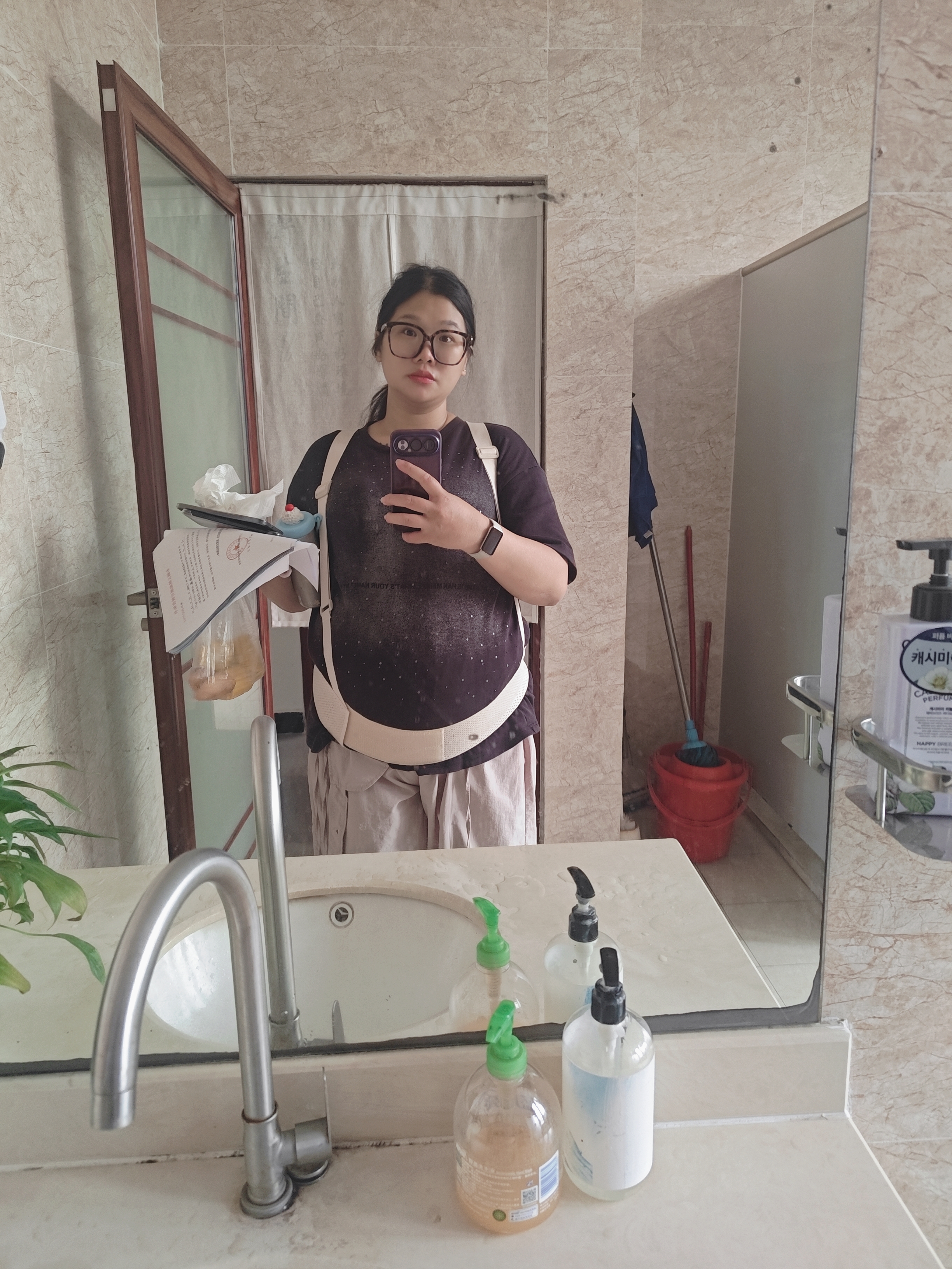 大人有喜托腹带孕妇专用孕晚期透气挎肩腹带收腹带耻骨分离送孕妇的礼物 【110-200斤适用】松紧自由调节 托腹带 实拍图