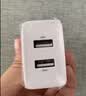 倍思双口充电头USB插座多口充电头5V2A/1A充电器插头 适用iPhone15/14/13华为小米安卓手机iPad平板 白 实拍图