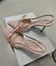 CHARLES&KEITH缎面蝴蝶结尖头高跟凉鞋女生日礼物送女友CK1-60361556 Light Pink浅粉色 38 实拍图