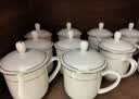 陶相惠 茶杯骨瓷办公杯会议杯陶瓷盖杯开会杯子商务办公水杯带盖10只装 实拍图