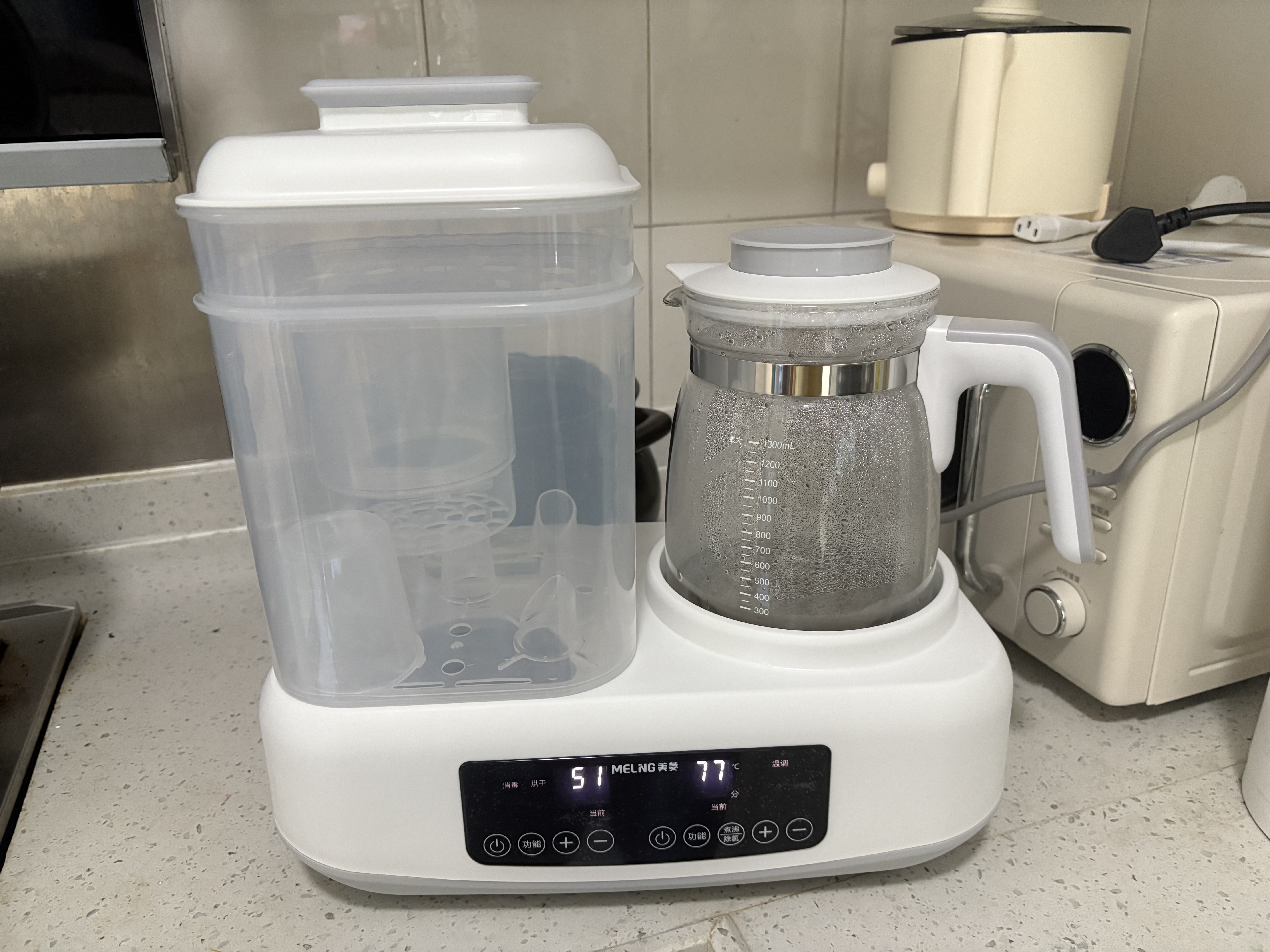 美菱（MeiLing）恒温水壶婴儿二合一温奶器恒温壶家用宝宝暖奶器多功能恒温调奶器 【升级款】消毒+烘干+调奶 1300ml 实拍图