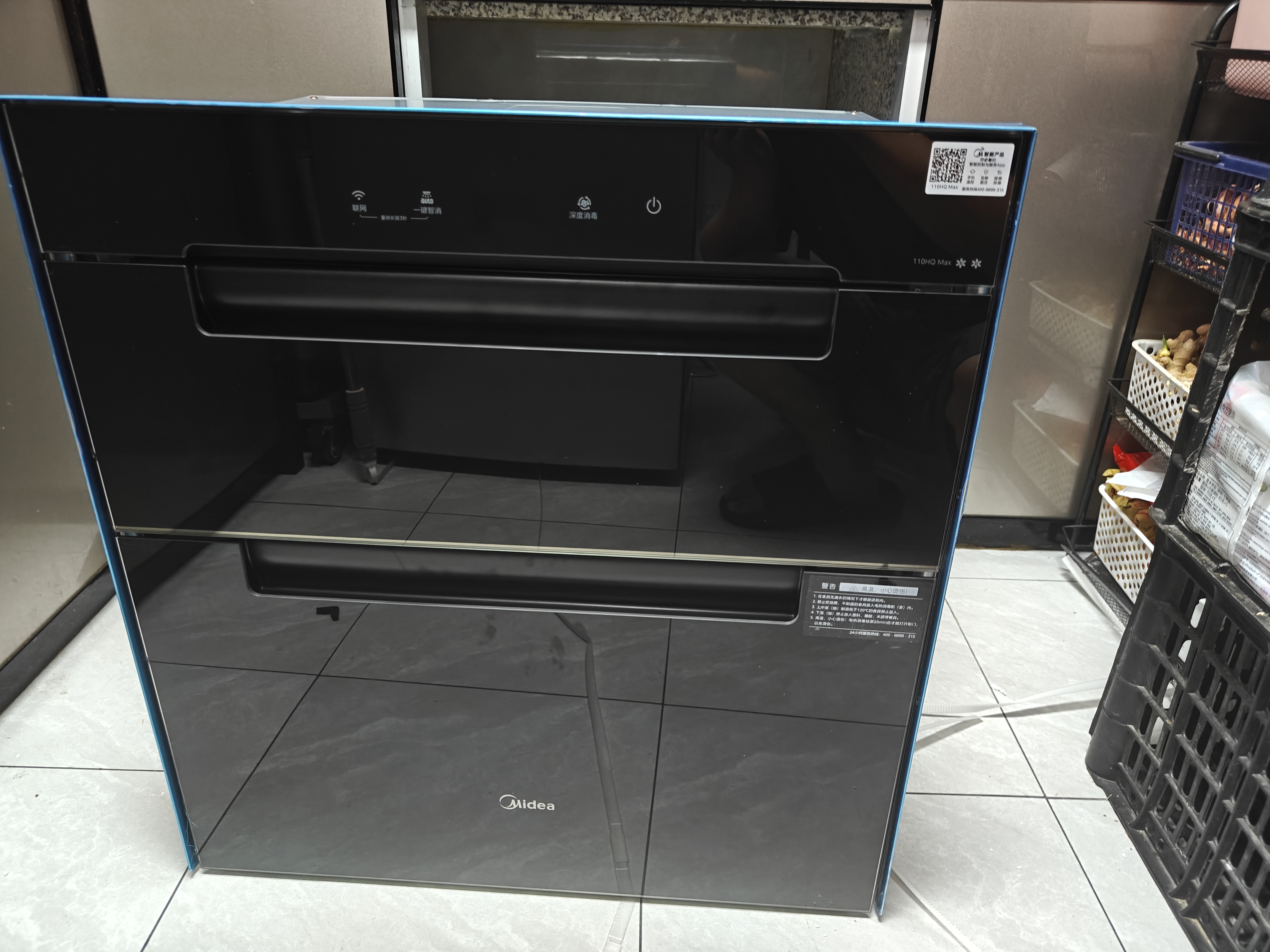 美的（Midea）【新国标新品】消毒柜嵌入式家用 厨房餐具碗柜碗筷茶杯茶具 紫外线 110L三层大容量 110HQ Max 实拍图