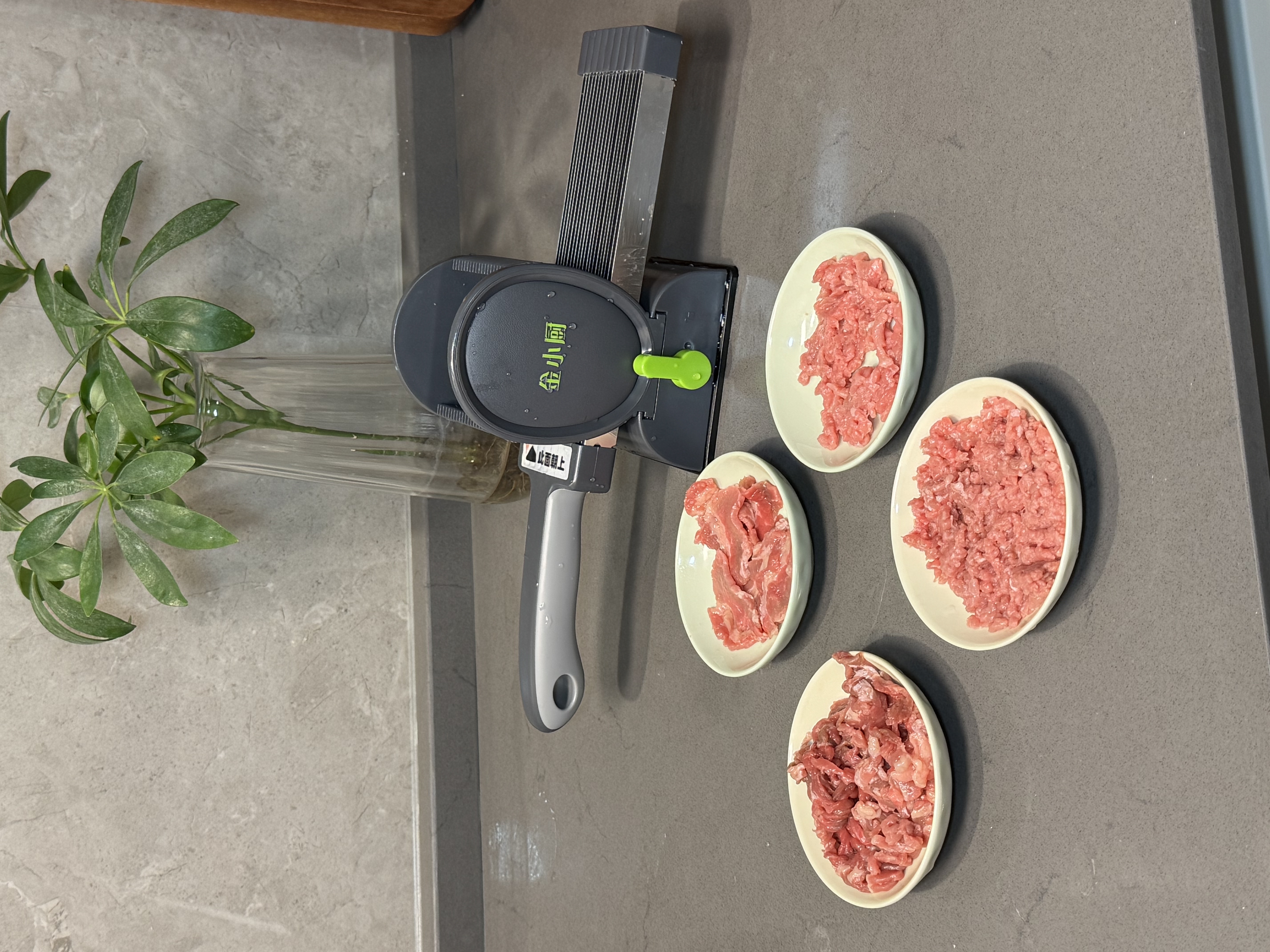 金小厨切肉神器多功能家用薄片切肉丝肉丁肉沫肉条厨房手动鲜肉切肉机 二代升级款&太空青柠【送磨刀器+清洁刷+软胶刷+挂钩】 实拍图
