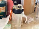 京东京造 水杯 运动大容量儿童吸管杯子学生 【PPSU黄金树脂】黑橙550mL 实拍图