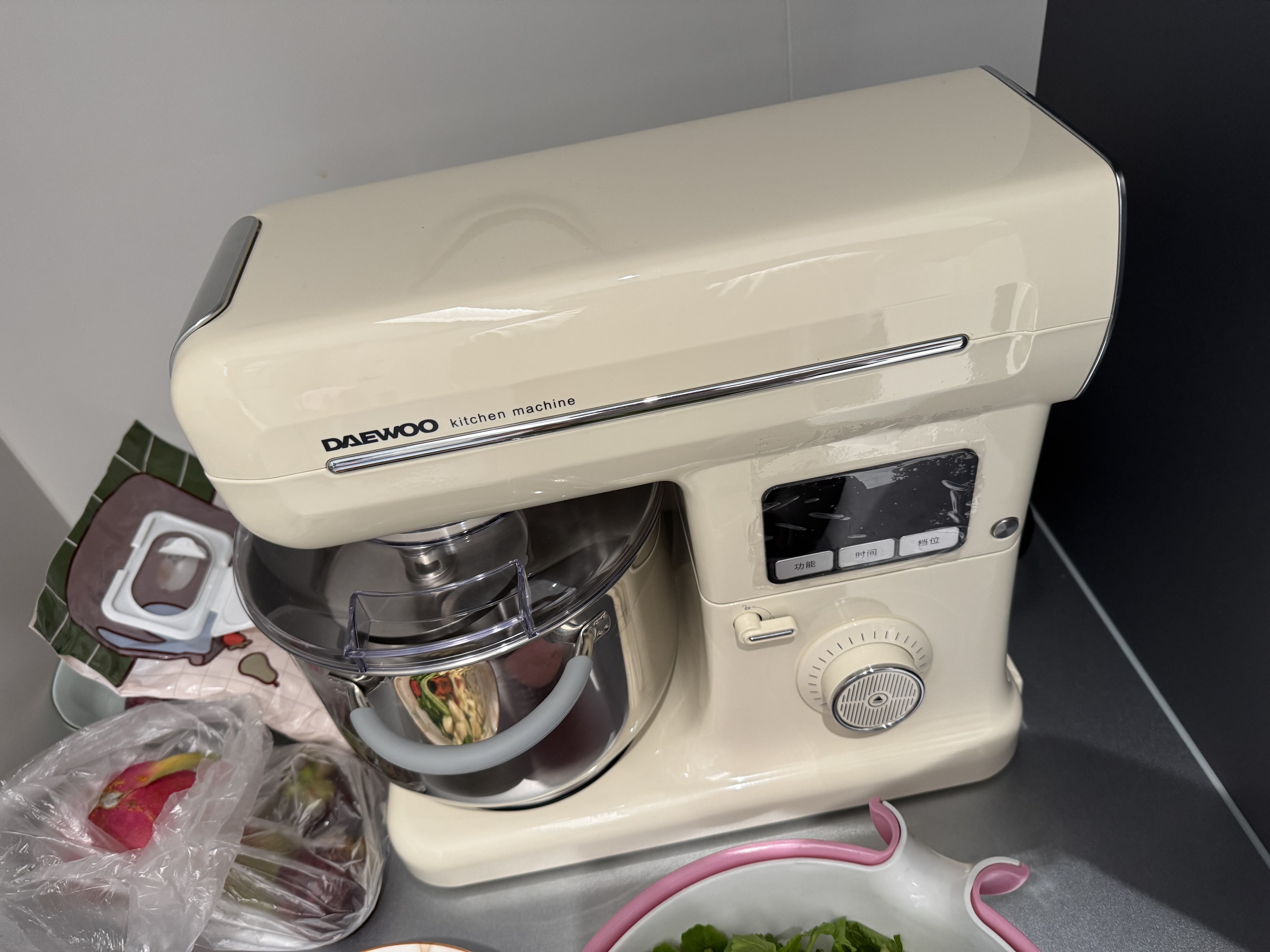 大宇（DAEWOO）家用大白象厨师机和面机CSJ06 商用大容量轻音揉面压面一体机 全自动多功能电动打蛋器料理机 7L 实拍图