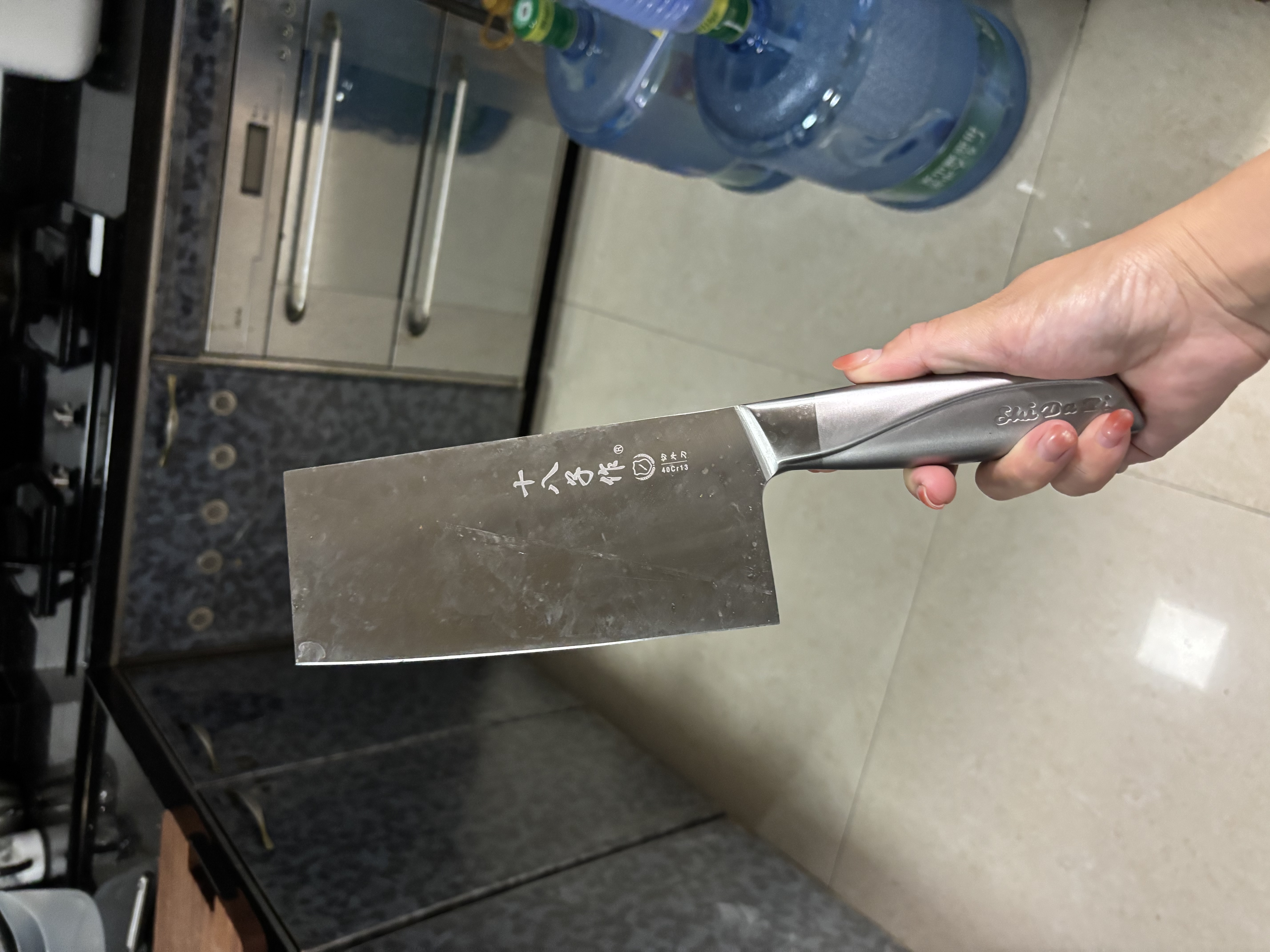 十八子作 不锈钢家用菜刀 耐滑手柄刀具盈光切片刀SL1703-B【彩盒装】 实拍图