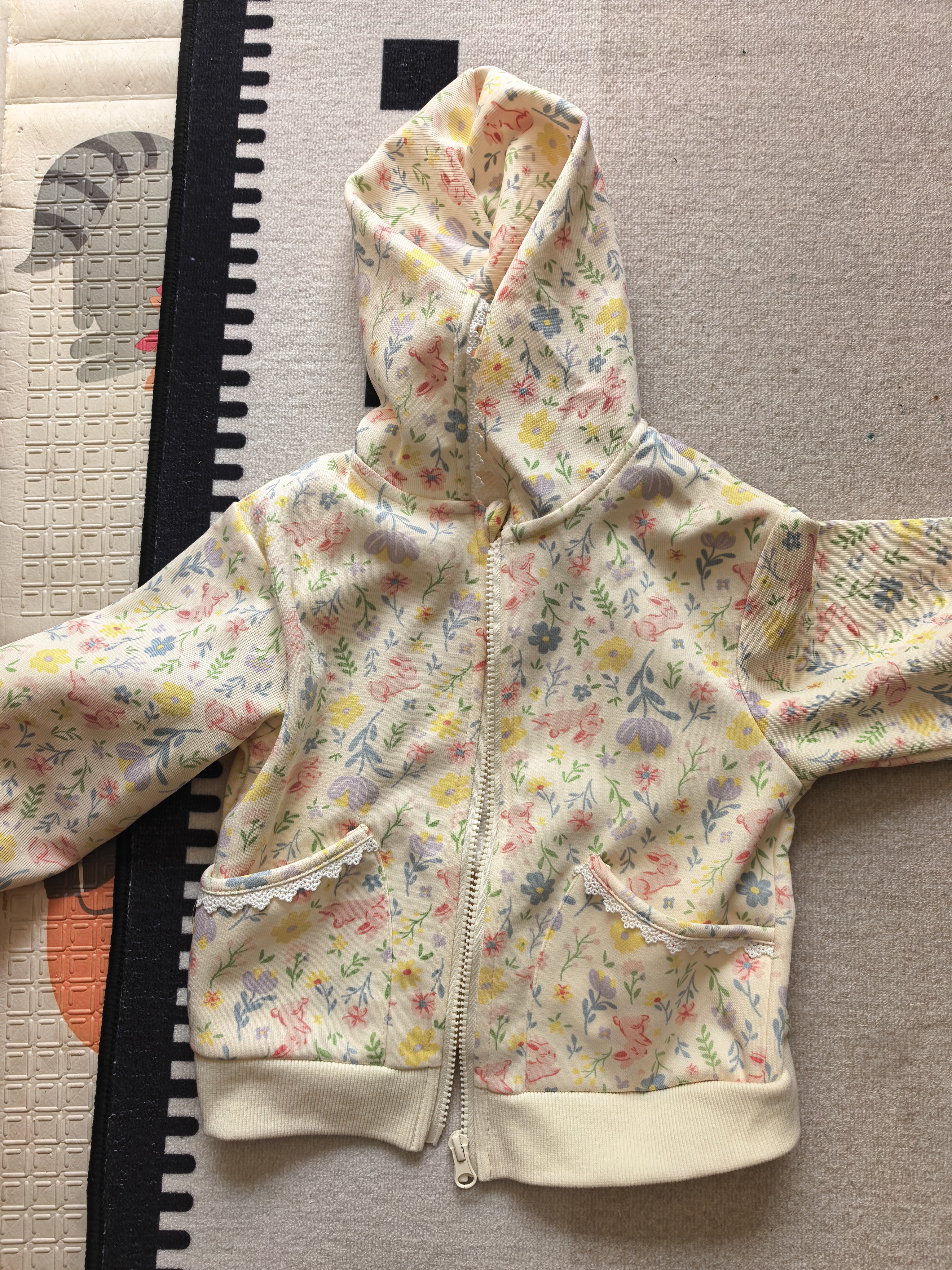 JELLYBABY【法式满印百搭连帽外套】新品春秋款女童针织外套洋气外穿中童 实拍图