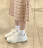 啄木鸟增高4cm德训鞋女2026年秋季新款休闲阿甘鞋轻便网面小白运动鞋 白灰色【增高4CM】 39 (245mm) 实拍图