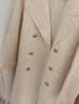 太平鸟女装毛呢大衣大师甄毛系列双面呢女冬外套气质 米白色 M 实拍图