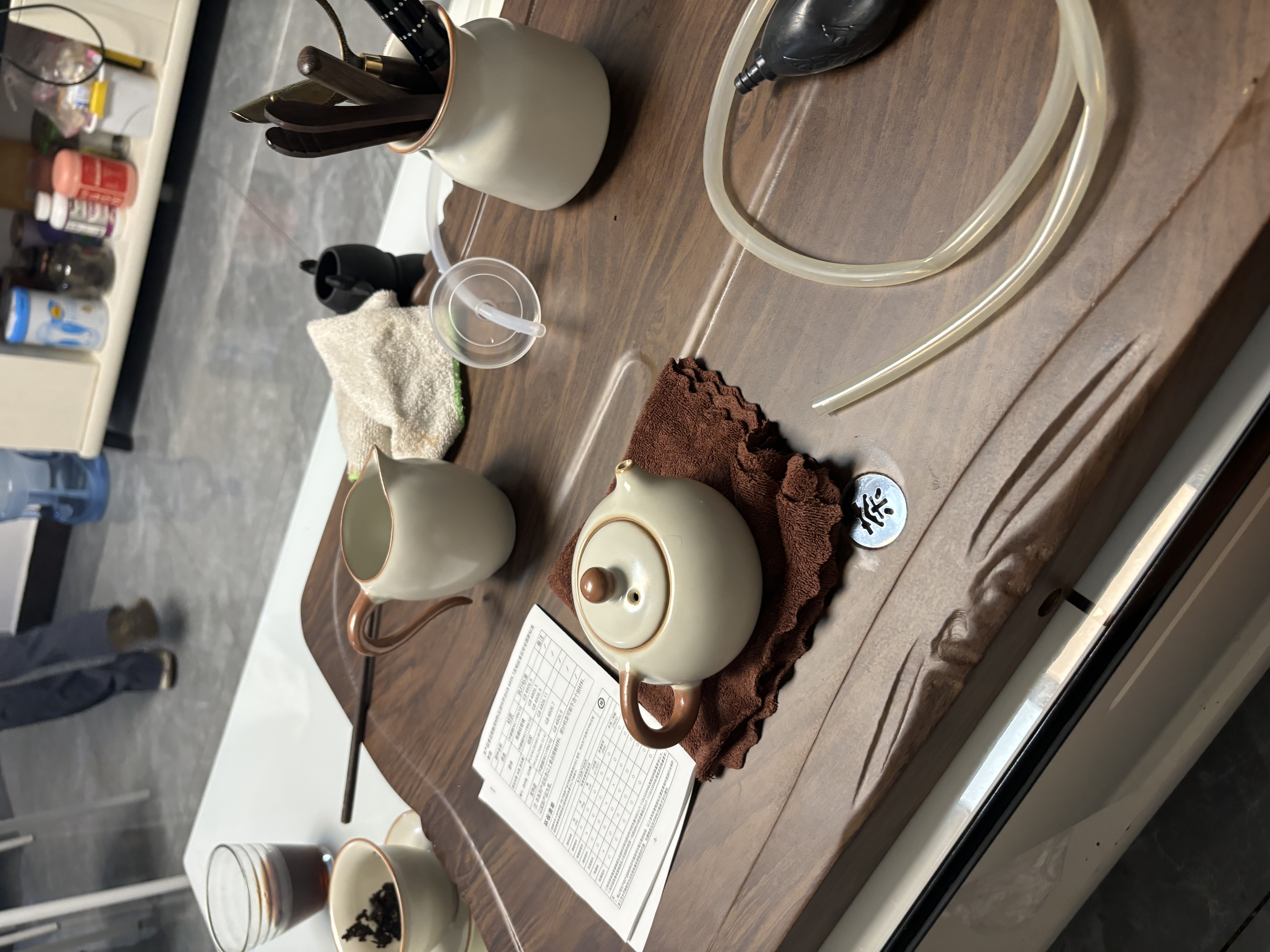 豪峰2026新款汝窑茶具套装家用实木茶盘一体烧水壶泡茶杯中秋节礼物 实拍图