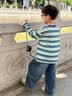 ABC KIDS男童长袖T恤童装纯棉儿童秋装亲肤条纹假期出行上衣服女童打底衫 晒单实拍图