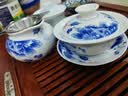 金灶（KAMJOVE）青花瓷陶瓷功夫茶具套装 品茗杯茶杯茶壶 三才盖碗茶具 KP-95【玲珑牡丹款】 实拍图