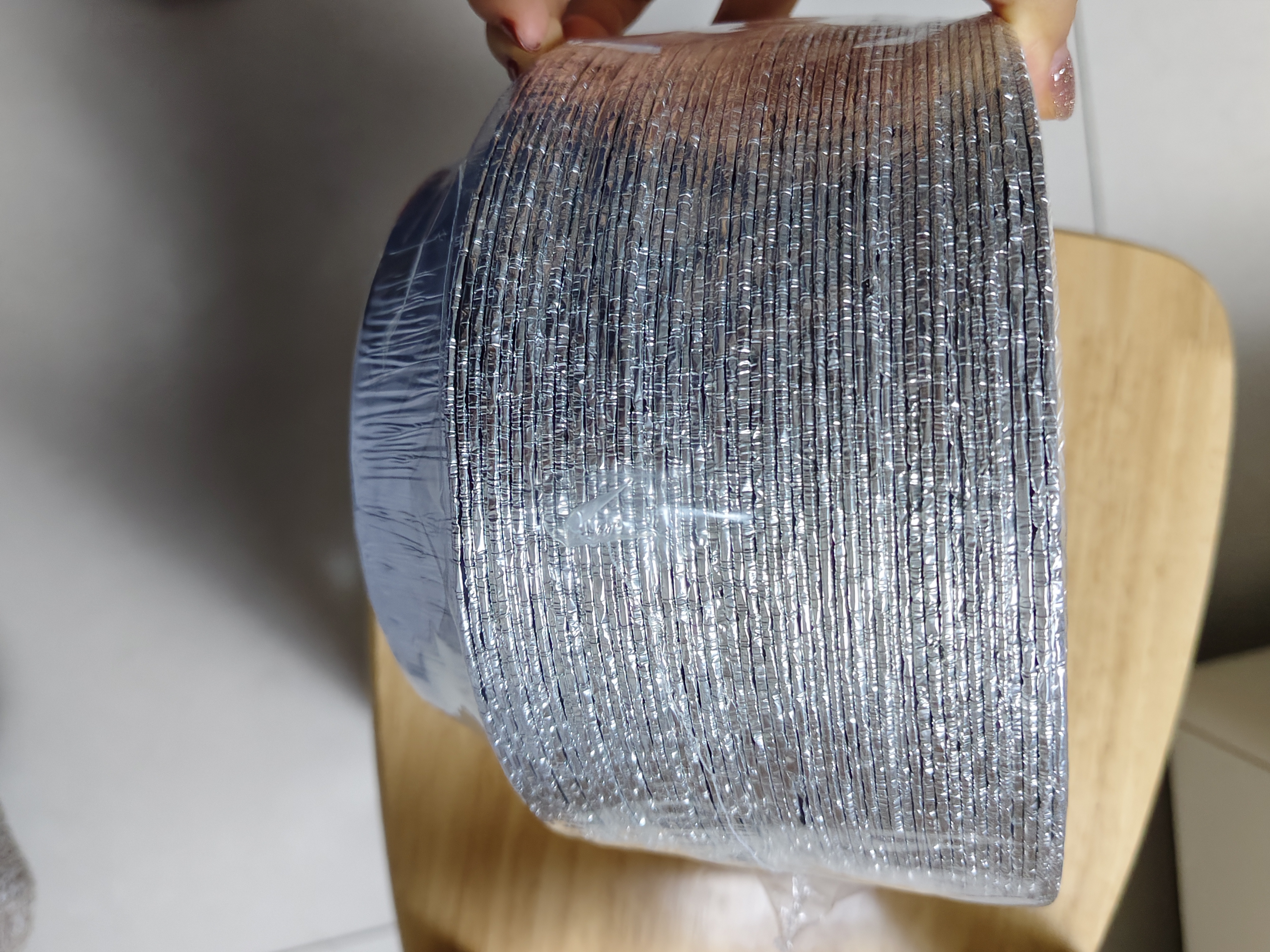 炊大皇 空气炸锅锡纸盘15.8cm*50只炸锅烤箱专用铝箔纸烘培烤盘 实拍图