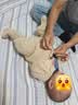 婧麒（JOYNCLEON）宝宝毛茸茸连体睡衣儿童秋装毛绒小熊衣服超萌婴儿搞笑家居服秋冬 驼色 【A类无骨 升级柔软】 80cm 实拍图