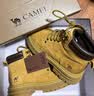 骆驼（CAMEL）山丘经典大黄靴反绒马丁靴户外工装靴 L23W076065 土黄 38 实拍图