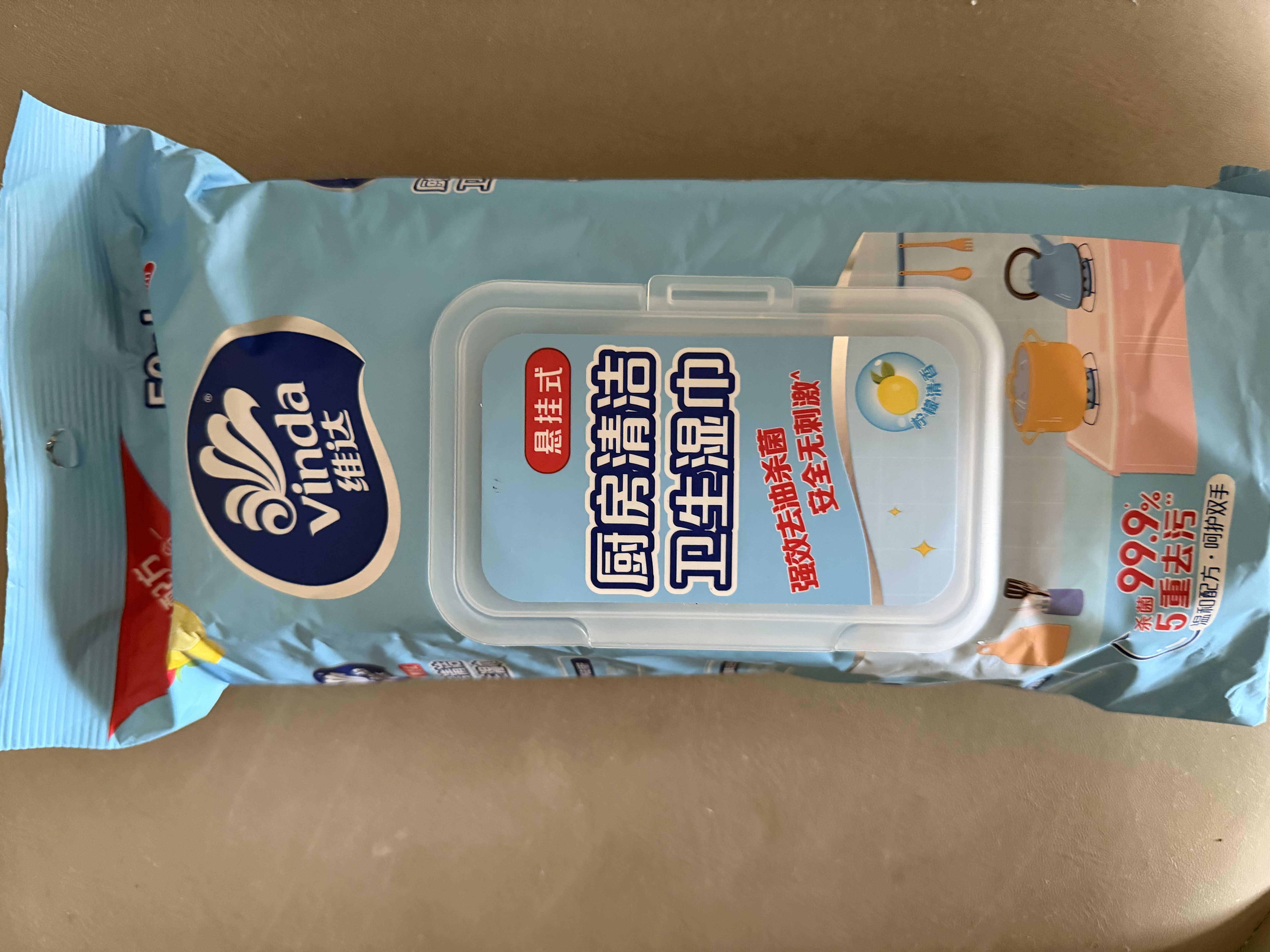 维达（Vinda）厨房湿巾【张凌赫推荐】悬挂式50片 厨房纸强效去油污 厨房用纸 实拍图