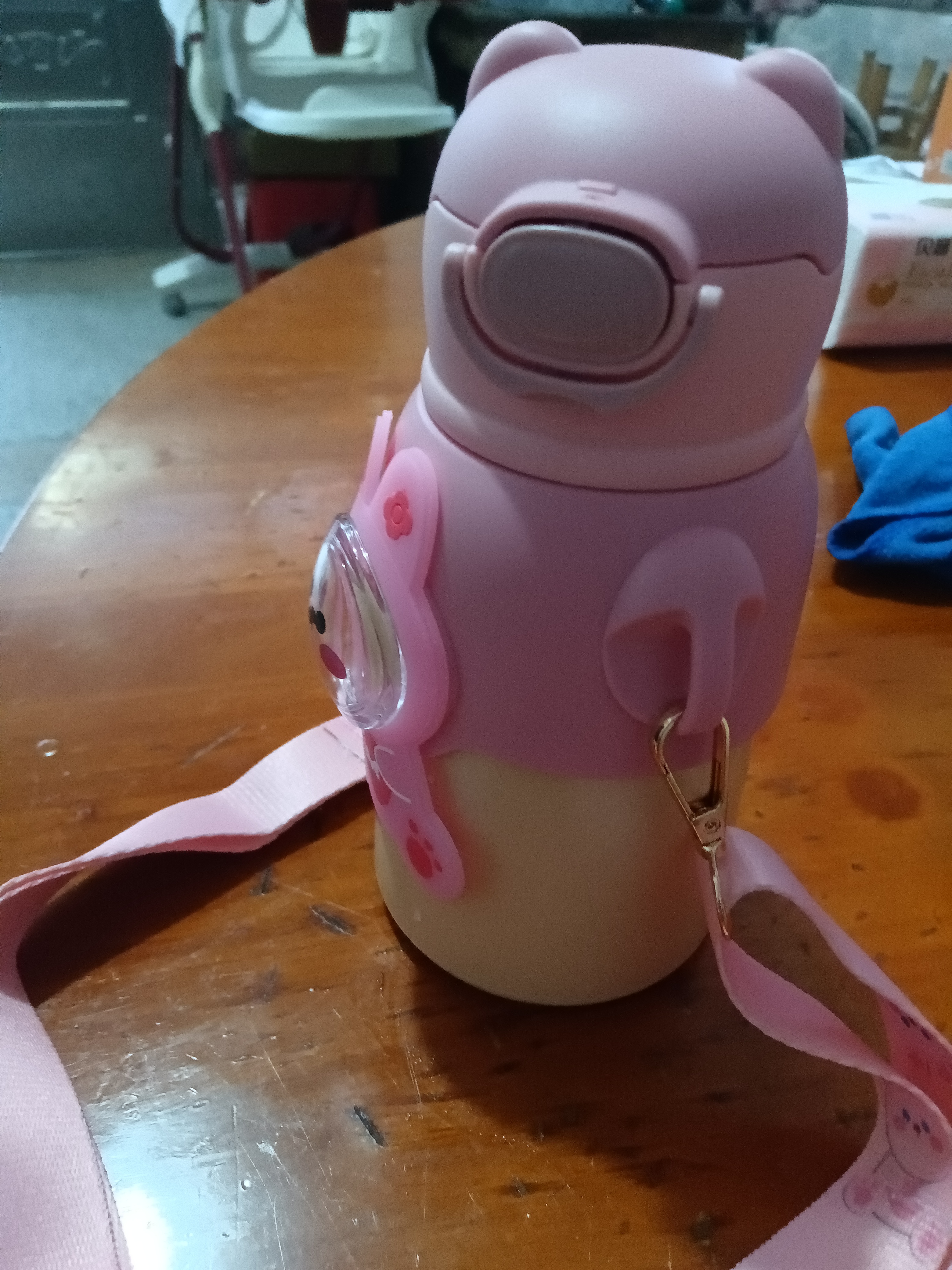 波比熊（BOBBI BEAR）便携儿童保温杯小学生吸管水杯男女孩宝宝316食品级不锈钢杯子 趣味儿童粉500ml+杯刷+3D贴 500ml 实拍图
