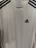 adidas纯棉休闲三条纹针织运动圆领正肩短袖T恤上衣男夏阿迪达斯   白/黑色   L 实拍图