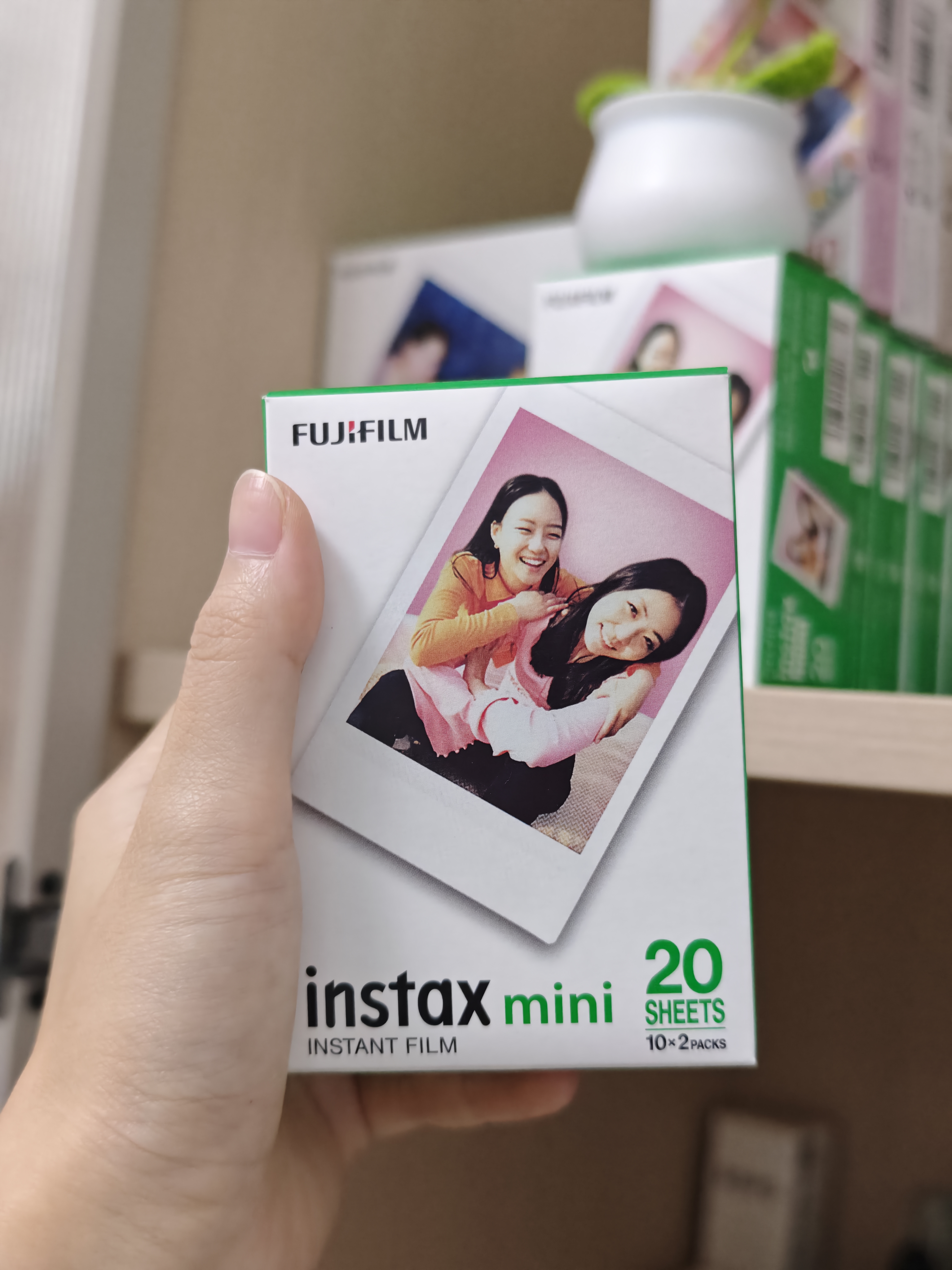 INSTAX富士instax立拍立得 mini相纸 白边双包20张+香蕴花影边框贴 实拍图