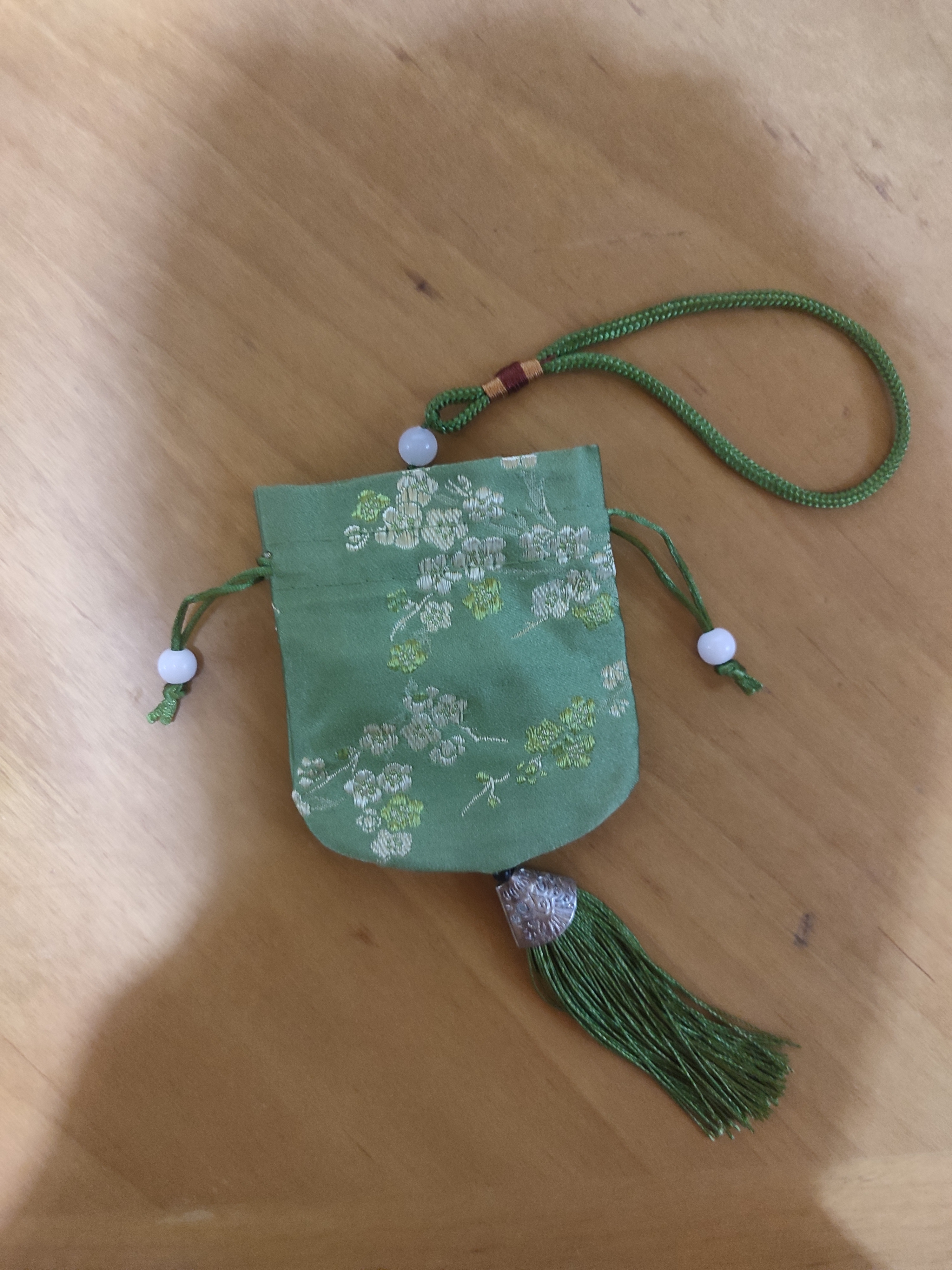 初翁心 端午节香包香囊空袋随身刺绣车挂件香袋古风荷包diy订制艾草包 梅花绿色*1个 空袋 实拍图