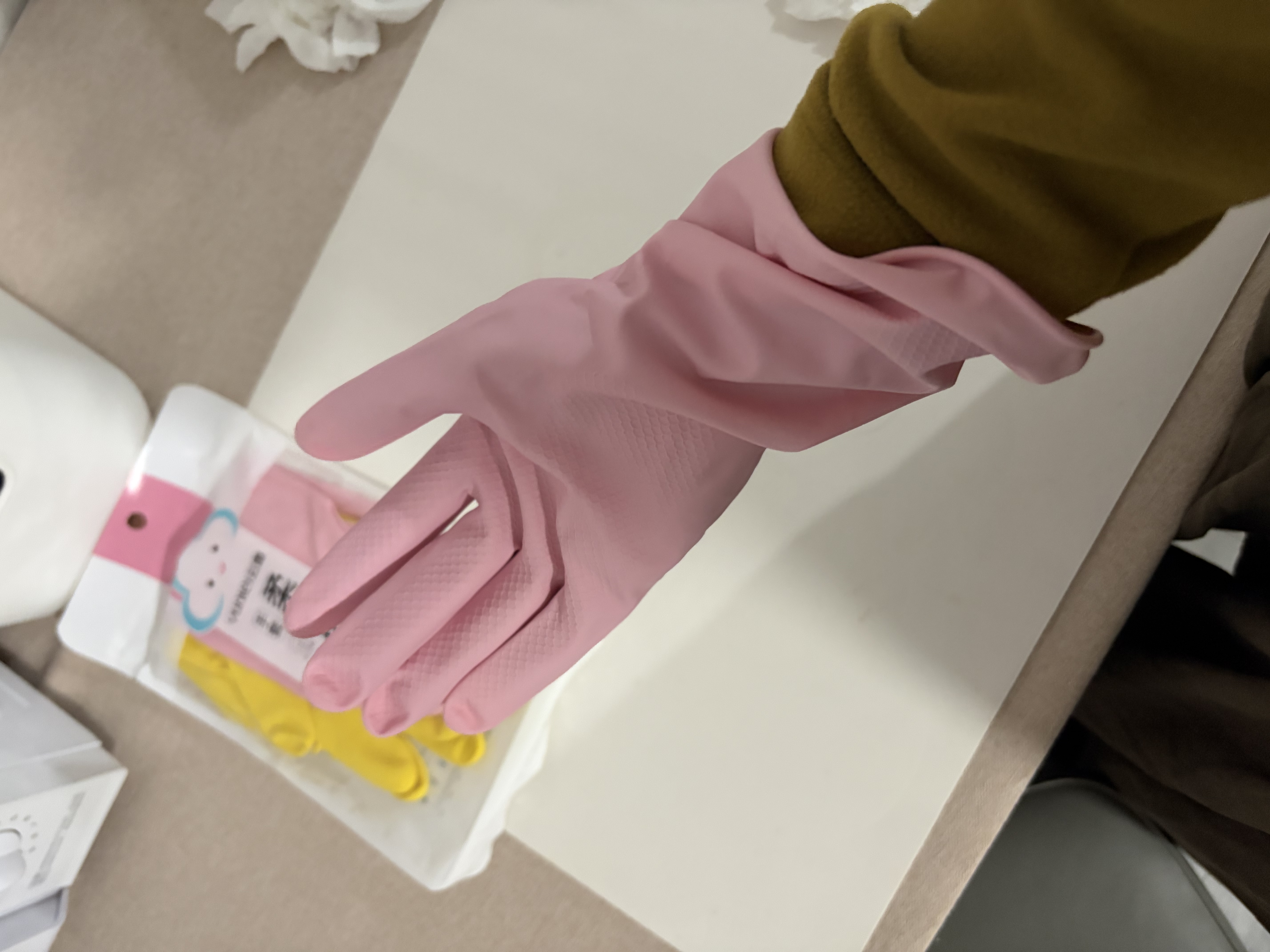云蕾家务手套2双装刷洗碗厨房耐用洗衣服加厚清洁防滑水胶皮手套女 实拍图