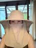 骆驼（CAMEL）户外遮阳渔夫帽男女全脸大帽檐防紫外线防晒帽1152253014浅杏 实拍图
