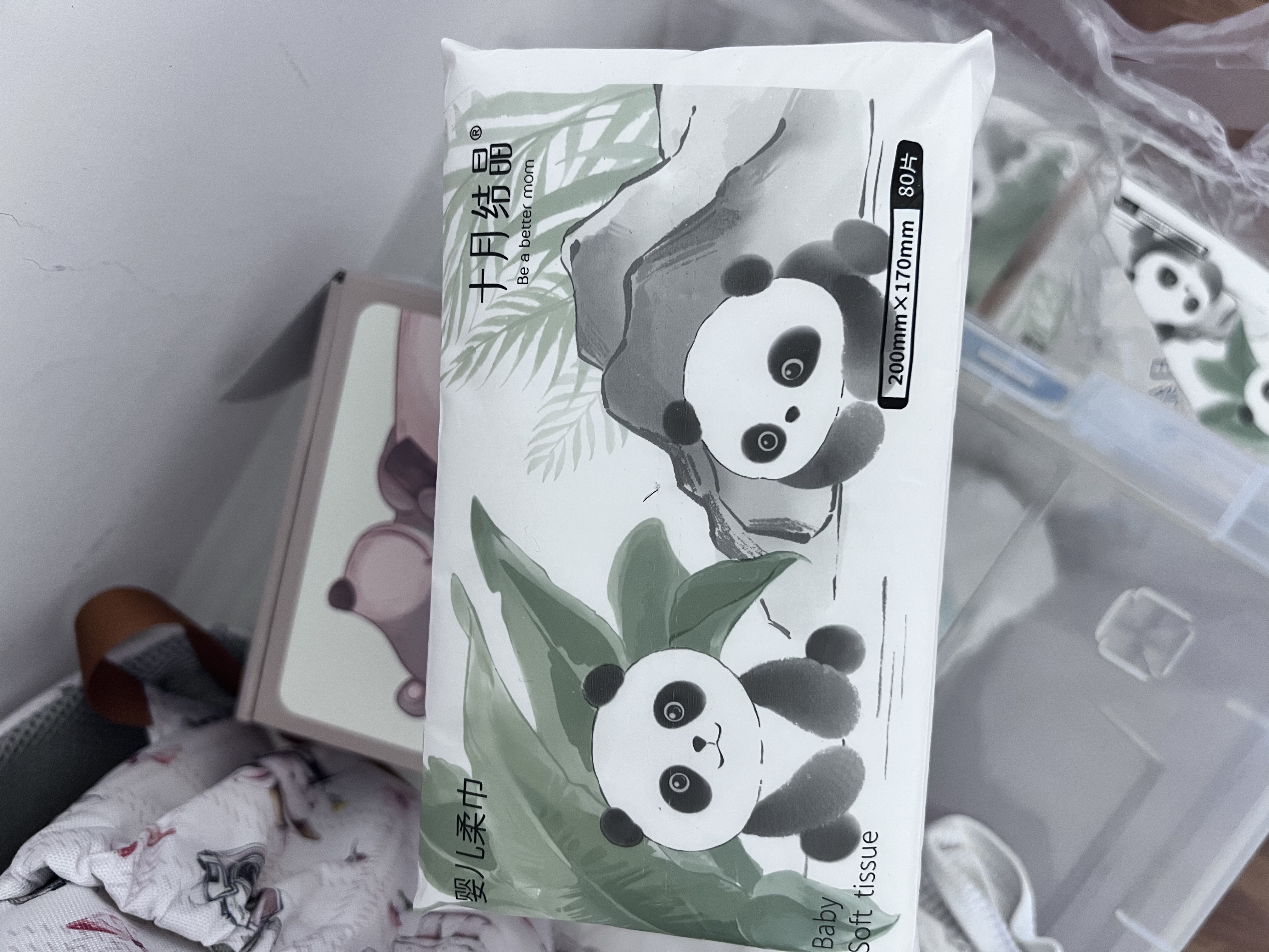 十月结晶婴儿绵柔巾80抽*6包  一次性洗脸巾70g布加厚加大干湿两用 实拍图