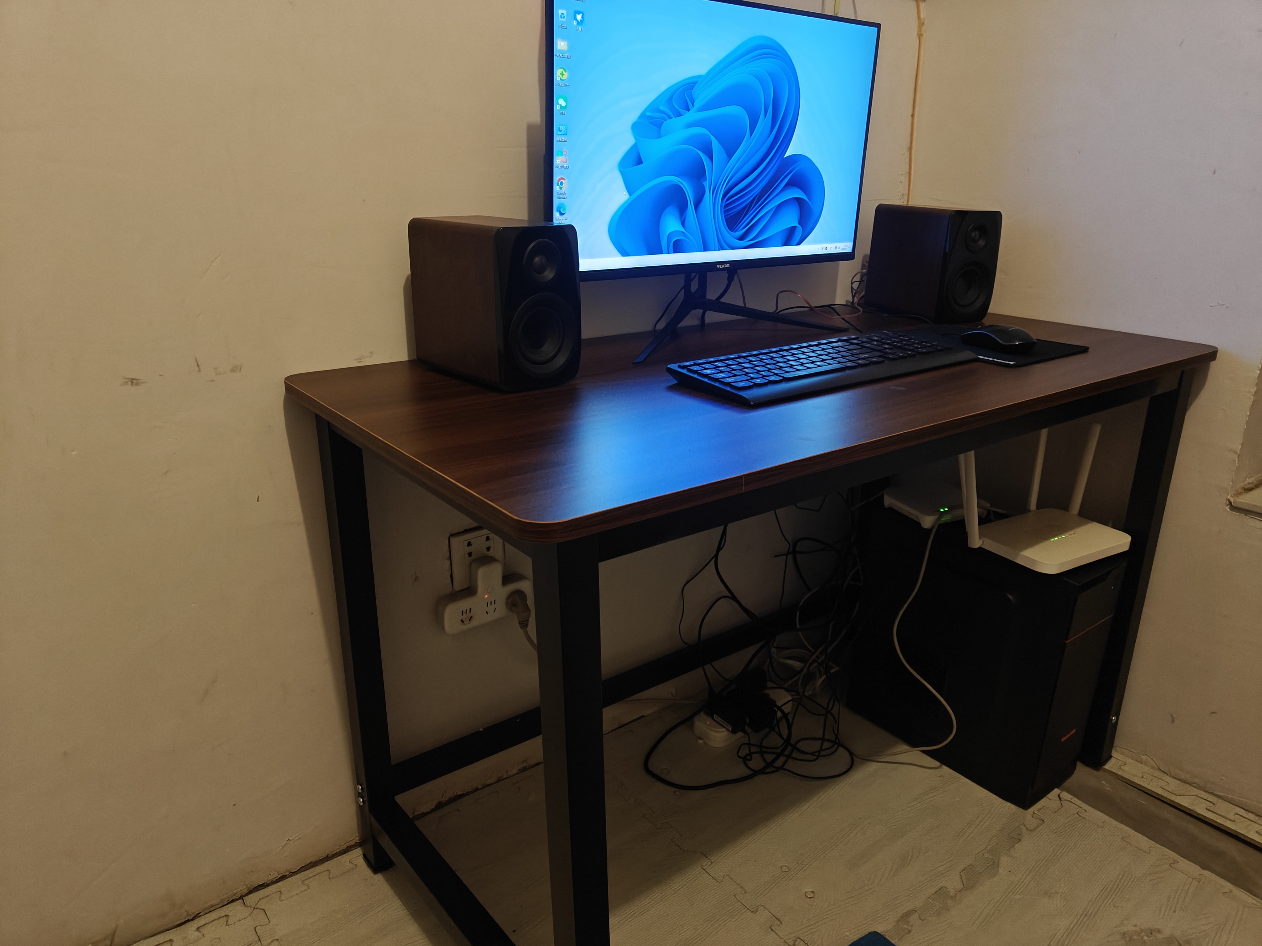 全品屋实木电脑桌家用台式电竞游戏桌子学习办公写字桌长条桌卧室120CM 实拍图