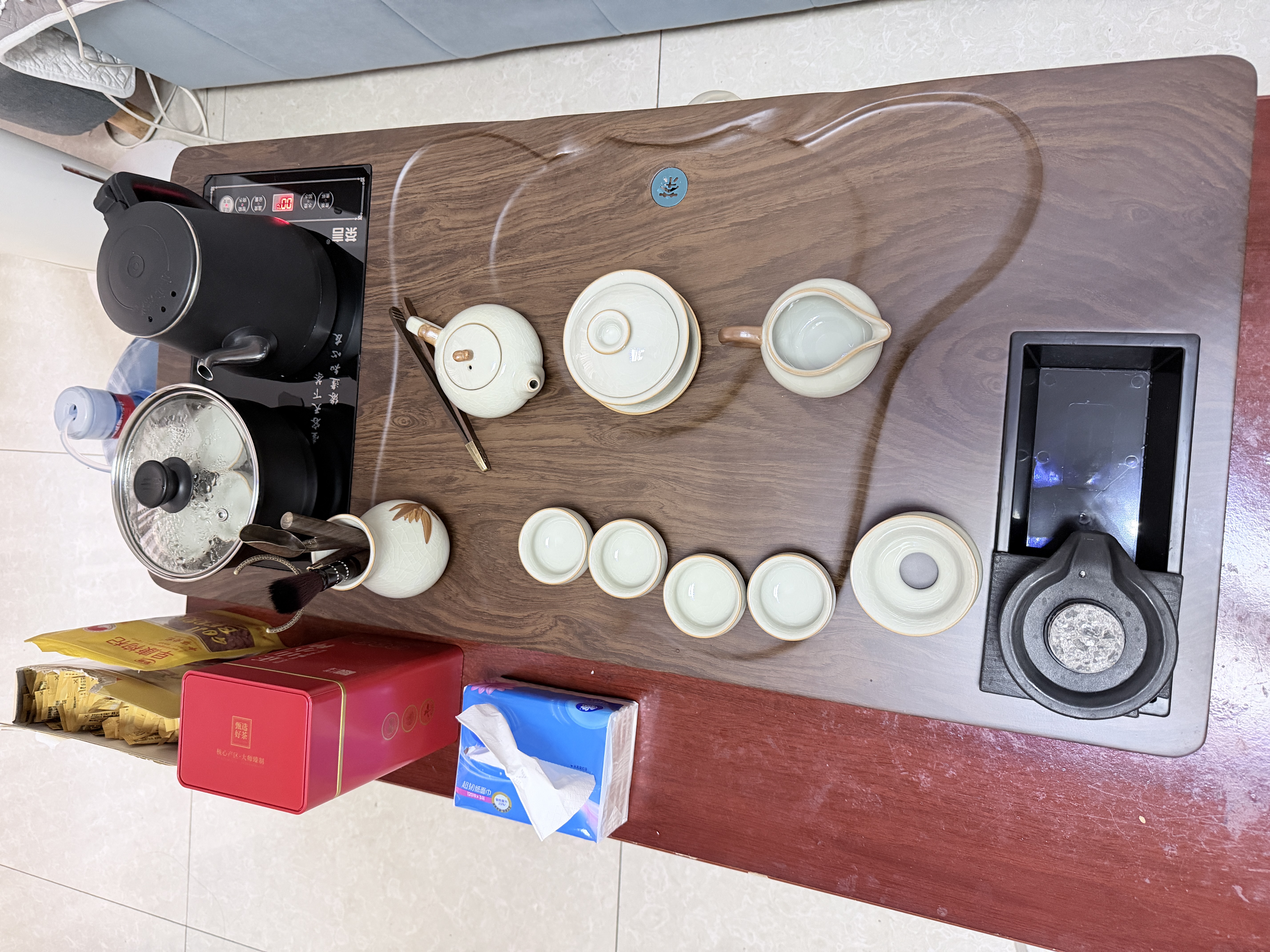原和功夫茶具套装家用整套自动烧水一体茶盘茶杯茶壶办公会客现代茶台 实拍图