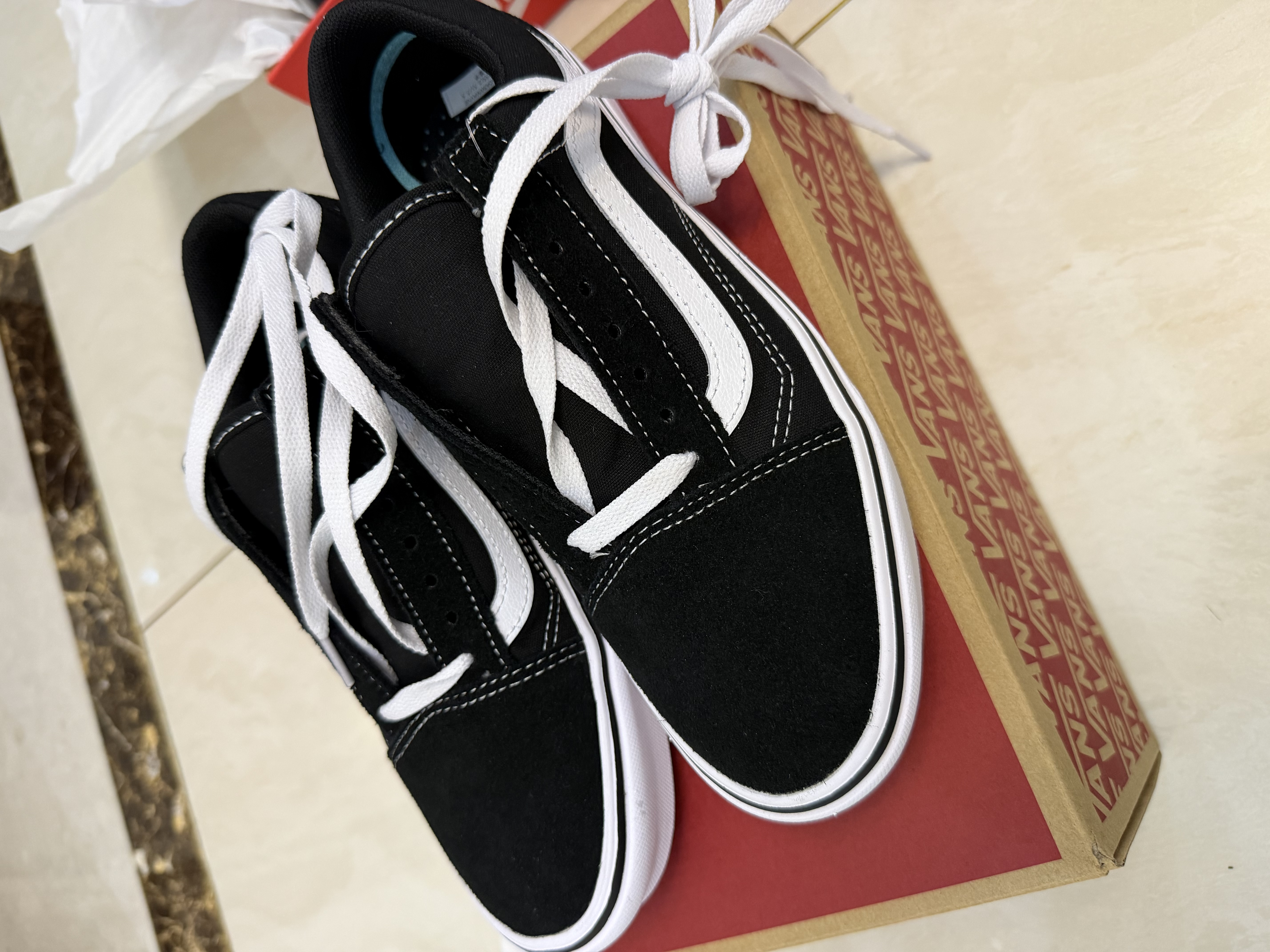 VANS范斯官方 升级款ComfyCush Old Skool舒服运动鞋低帮 黑色 40 实拍图