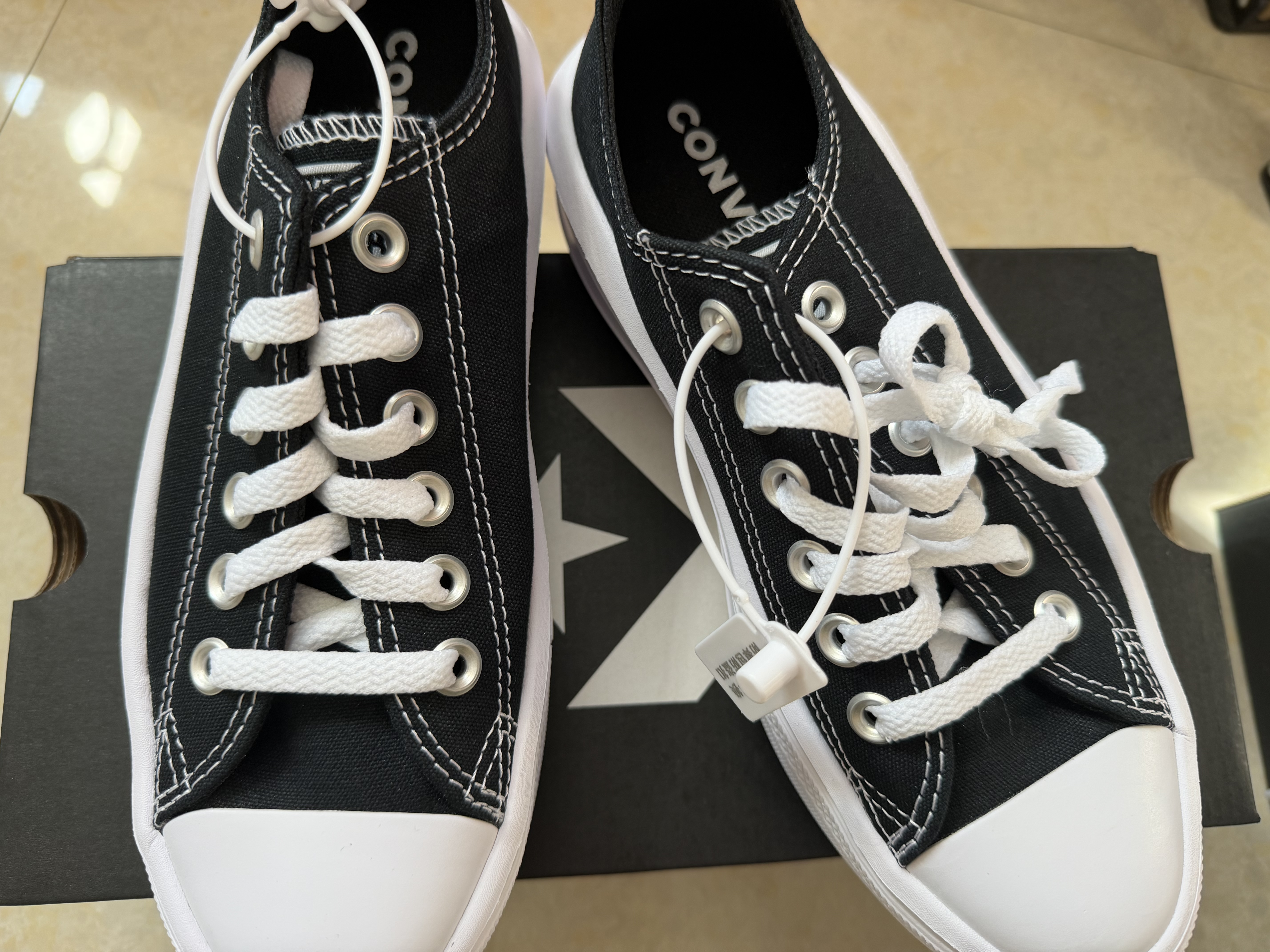 匡威（Converse）厚底鞋女鞋新款70S低帮帆布鞋松糕鞋云朵Move增高硫化鞋小个子 570256C 经典黑 37 /6.5 实拍图