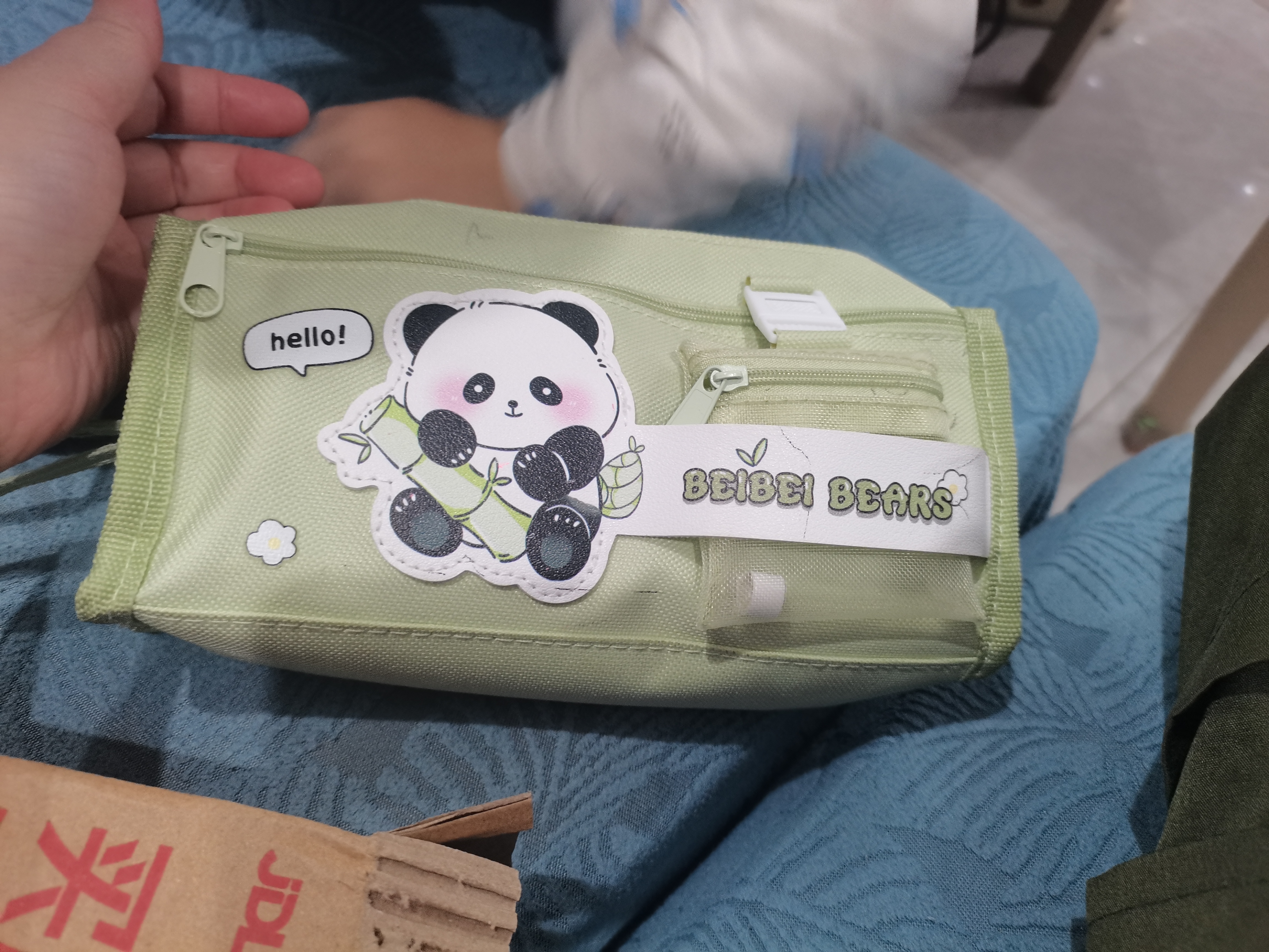离草笔袋小学生文具盒女孩铅笔盒笔袋大容量帆布多层铅笔袋一年级高颜值初中生生日礼物 熊猫款 实拍图