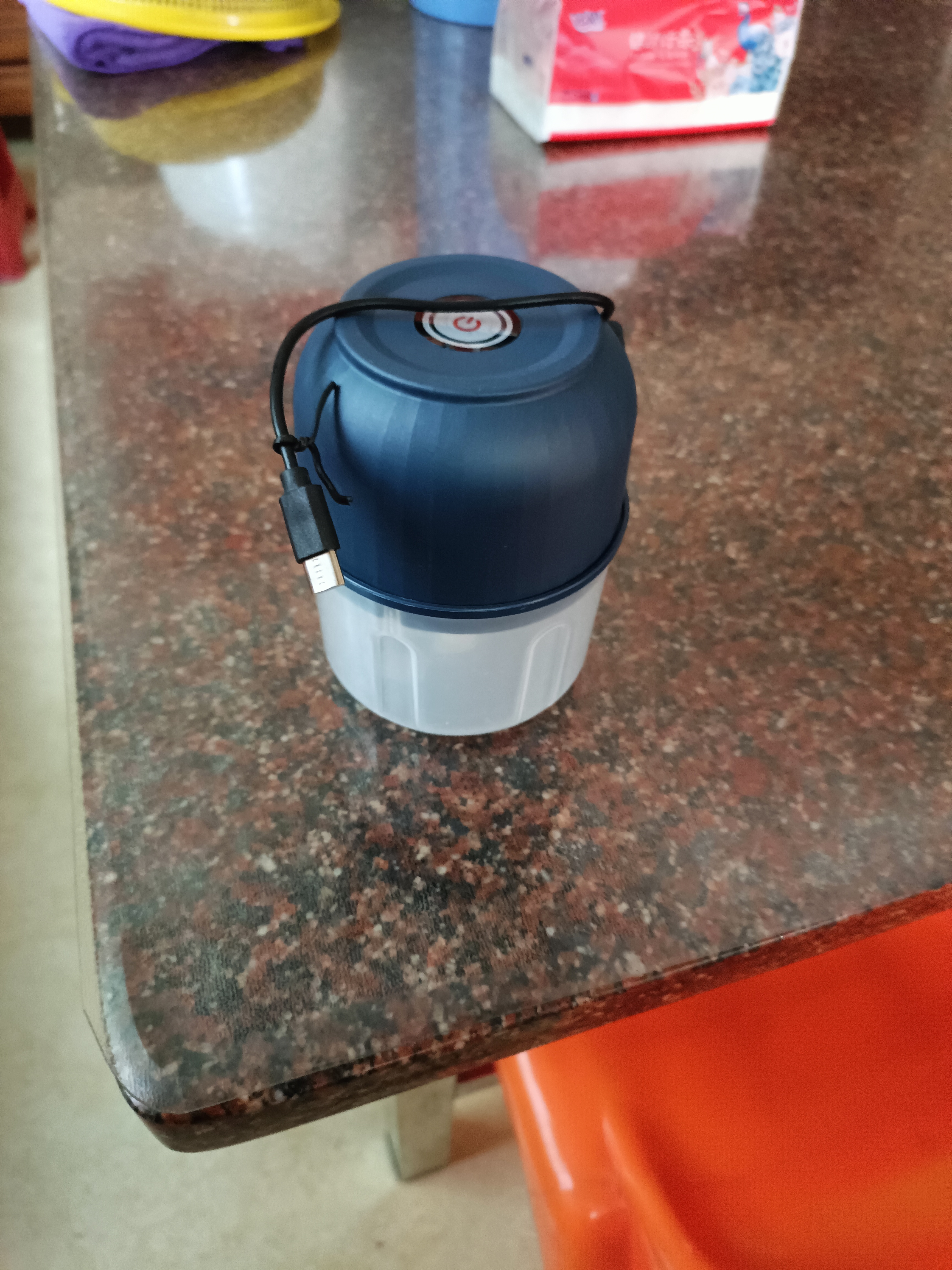 绞肉机小型打蒜器家用绞蒜切蒜器多功能辅食料理机电动蒜泥神器蒜蓉机自动切菜机压蒜器 宝蓝色- 0.26L （升级大电机） 实拍图