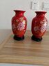 悦灵美 家居饰品摆件 景德镇陶瓷器中国红花瓶 中式客厅酒柜装饰品摆设 红牡丹冬瓜瓶-配底座 实拍图