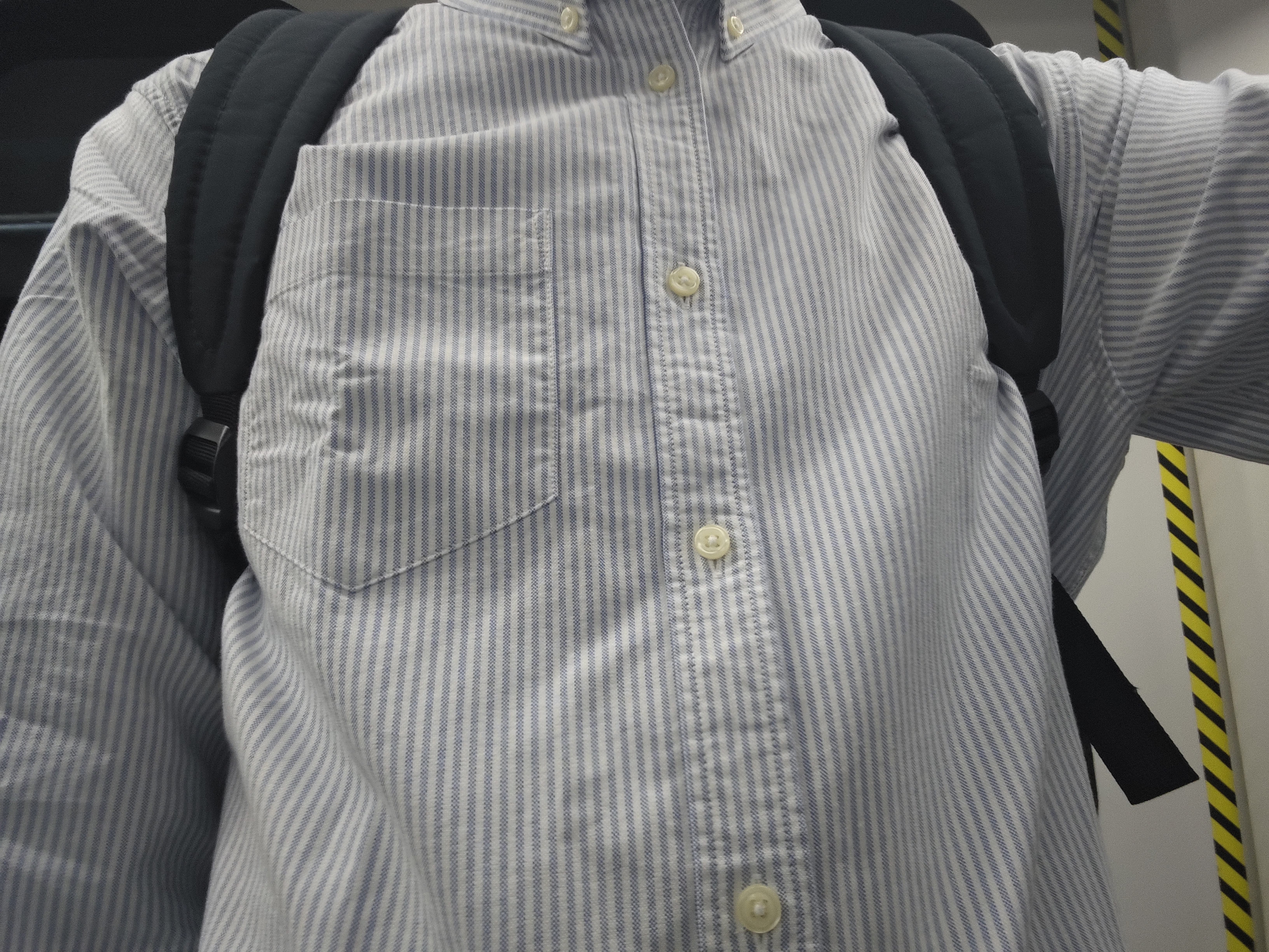 京东京造纯棉牛津纺男士长袖衬衫男女同款26秋冬新品外套休闲蓝白条纹L 实拍图
