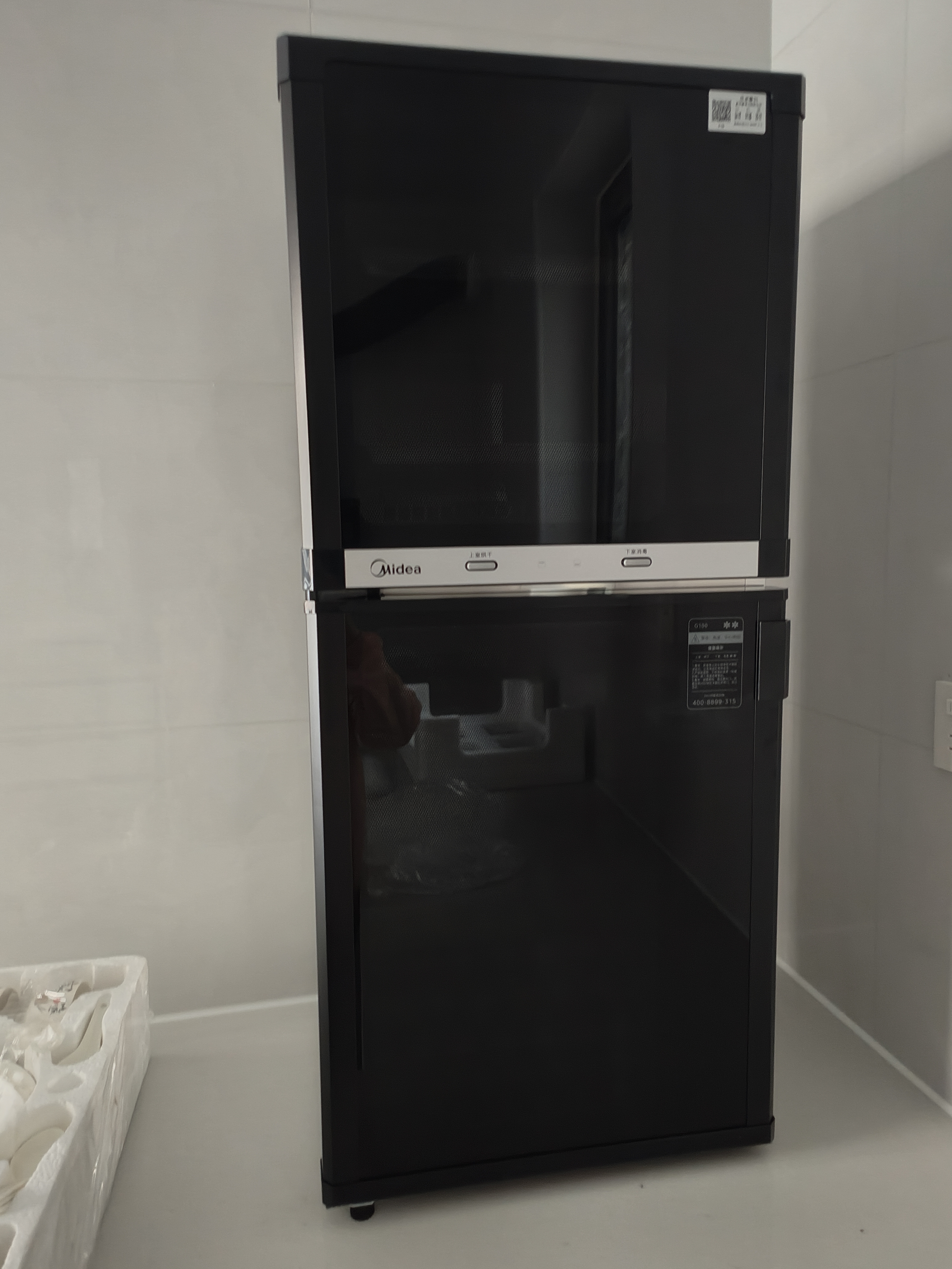 美的（Midea）【新国标二星】消毒柜小型家用 430不锈钢餐具碗柜碗筷茶杯消烘一体机 高温烘干94L两门四层G100 实拍图