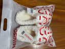 名创优品（MINISO）羊咩咩棉拖鞋女秋冬家居室内厚底月子毛毛拖鞋白色包跟款38-39 实拍图