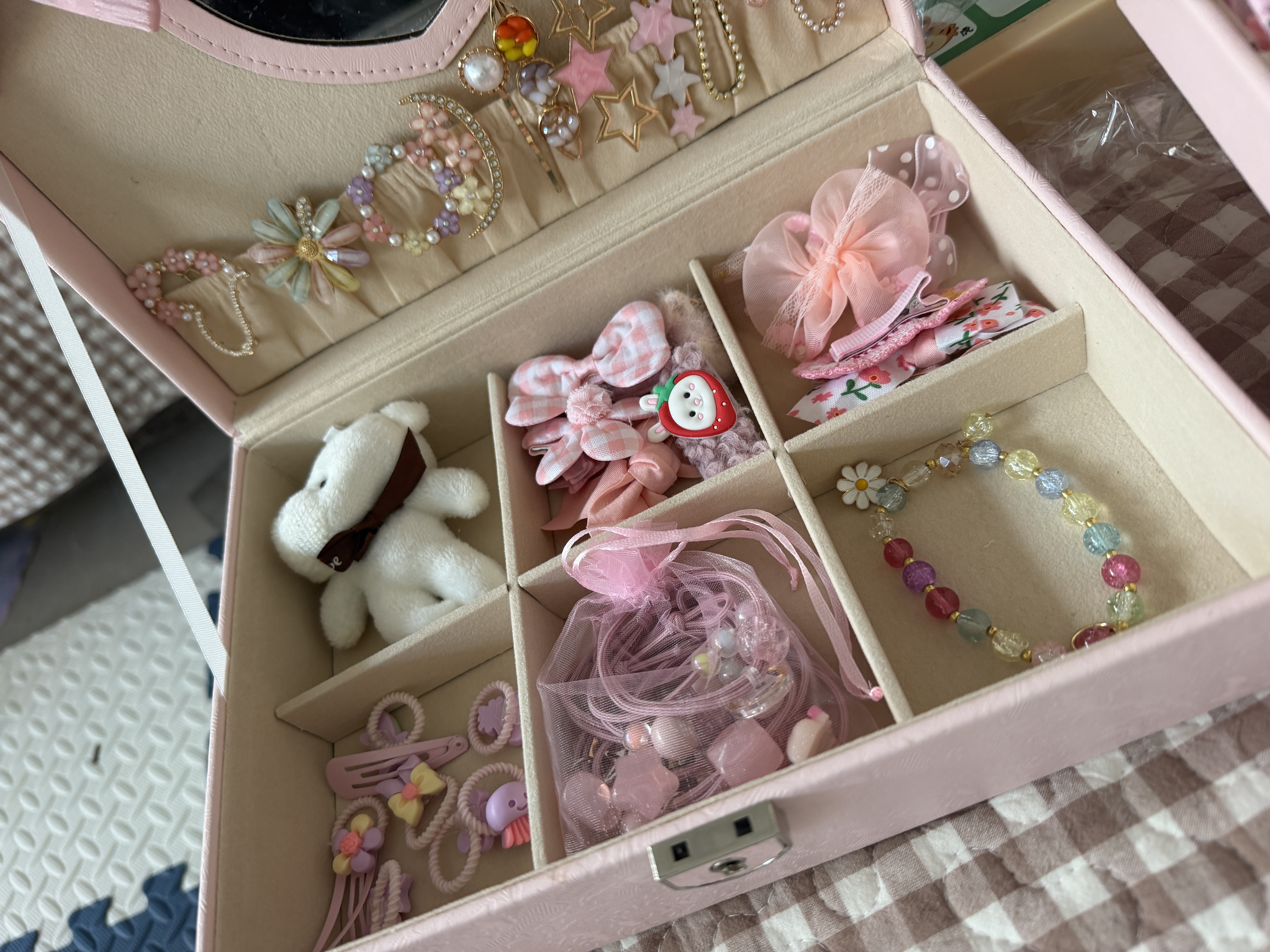 欣格儿童首饰礼盒套装女孩生日礼物梳妆打扮公主过家家玩具DIY发饰 实拍图