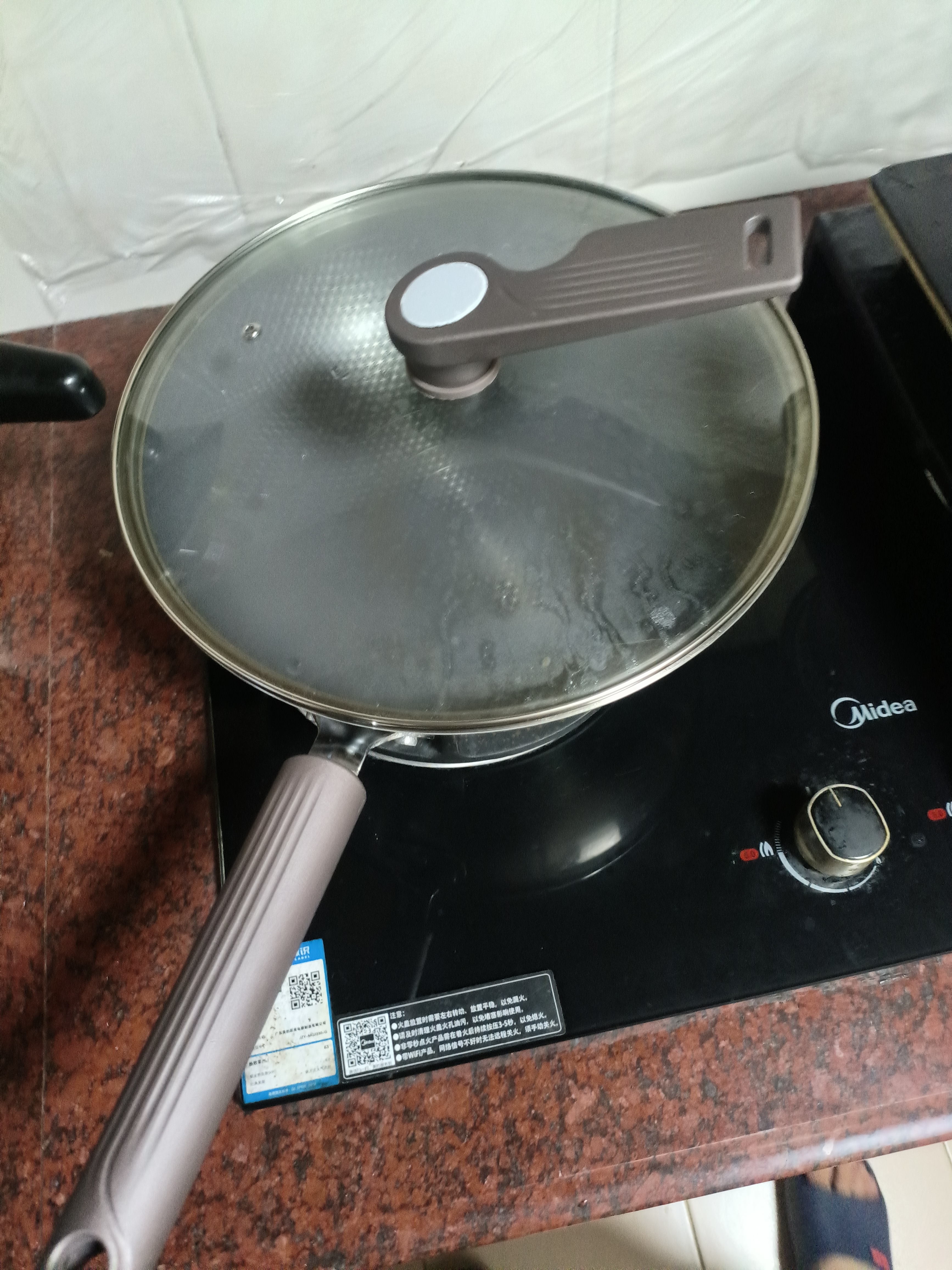 美的（Midea）炒锅不粘锅炒菜锅304不锈钢平底锅陶瓷0氟雪花不花芯磁炉通用 实拍图