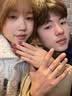 BJYLS999纯银满天星戒指情侣对戒一对素圈足银指环女生日礼物送女男友 999足银星河戒指-女戒 实拍图