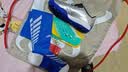 李宁（LI-NING）足球袜儿童长筒袜过膝防滑训练护腿板袜套高筒长袜子男蓝白-S 实拍图