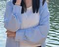 小野和子凉感抗皱女士休闲宽松衬衫百搭垂感防紫外线外套 氧气蓝 M 实拍图