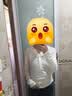 拉夏贝尔韩系半开领连帽长袖t恤女春秋新款褶皱收腰小众打底上衣 杏色 M 实拍图