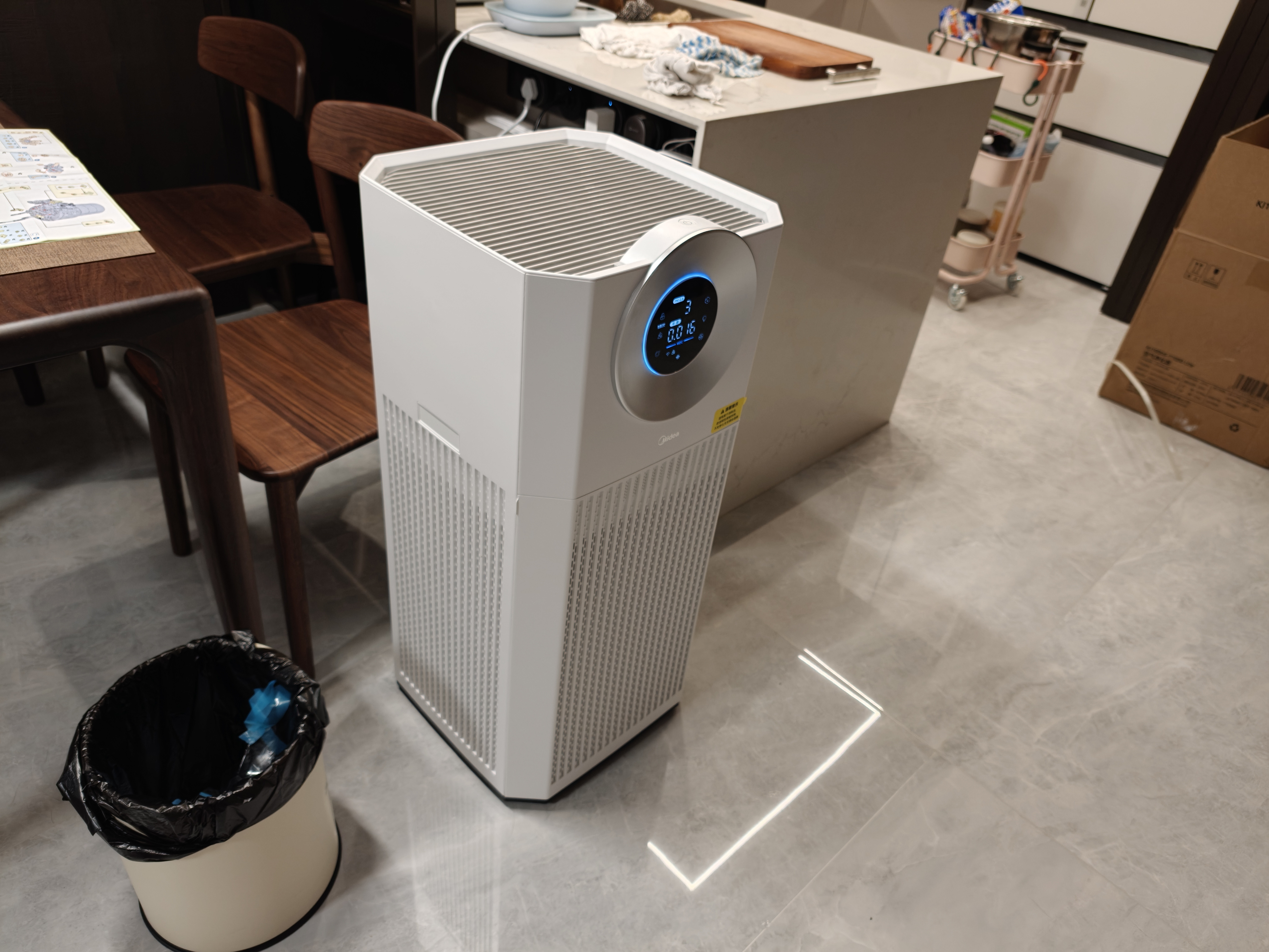 美的（Midea）森林家空气净化器深度分解除甲醛除菌除雾霾异味吸烟宠物净化器过敏源新风机 静音家用大空间 【星澈空气舱】T1000 Lite 实拍图