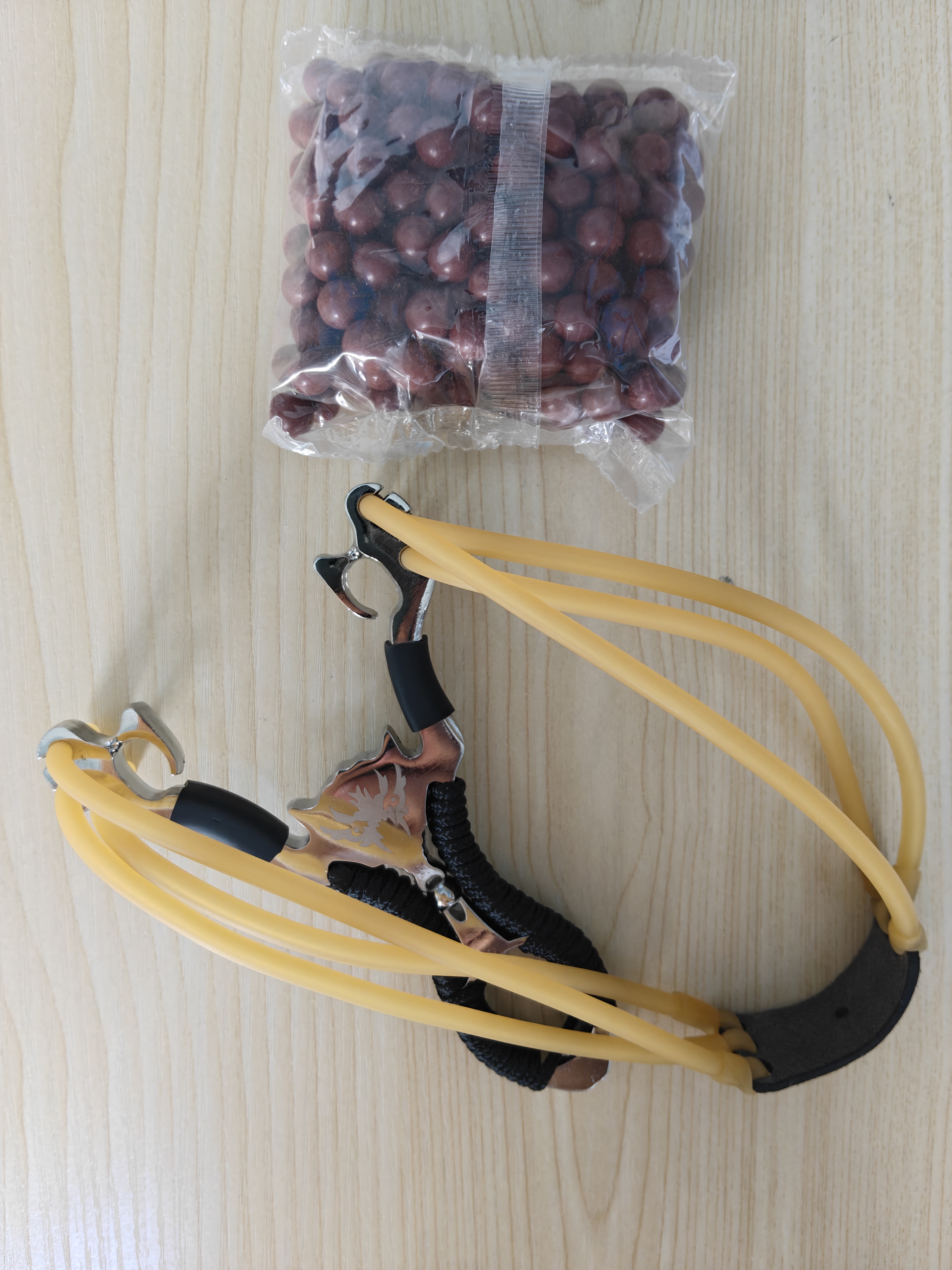 澳德森 弹弓 升级高精准三卡弹弓加强6股圆皮筋户外成人专业竞技弹弓器 天狼星200泥珠1付皮筋 实拍图