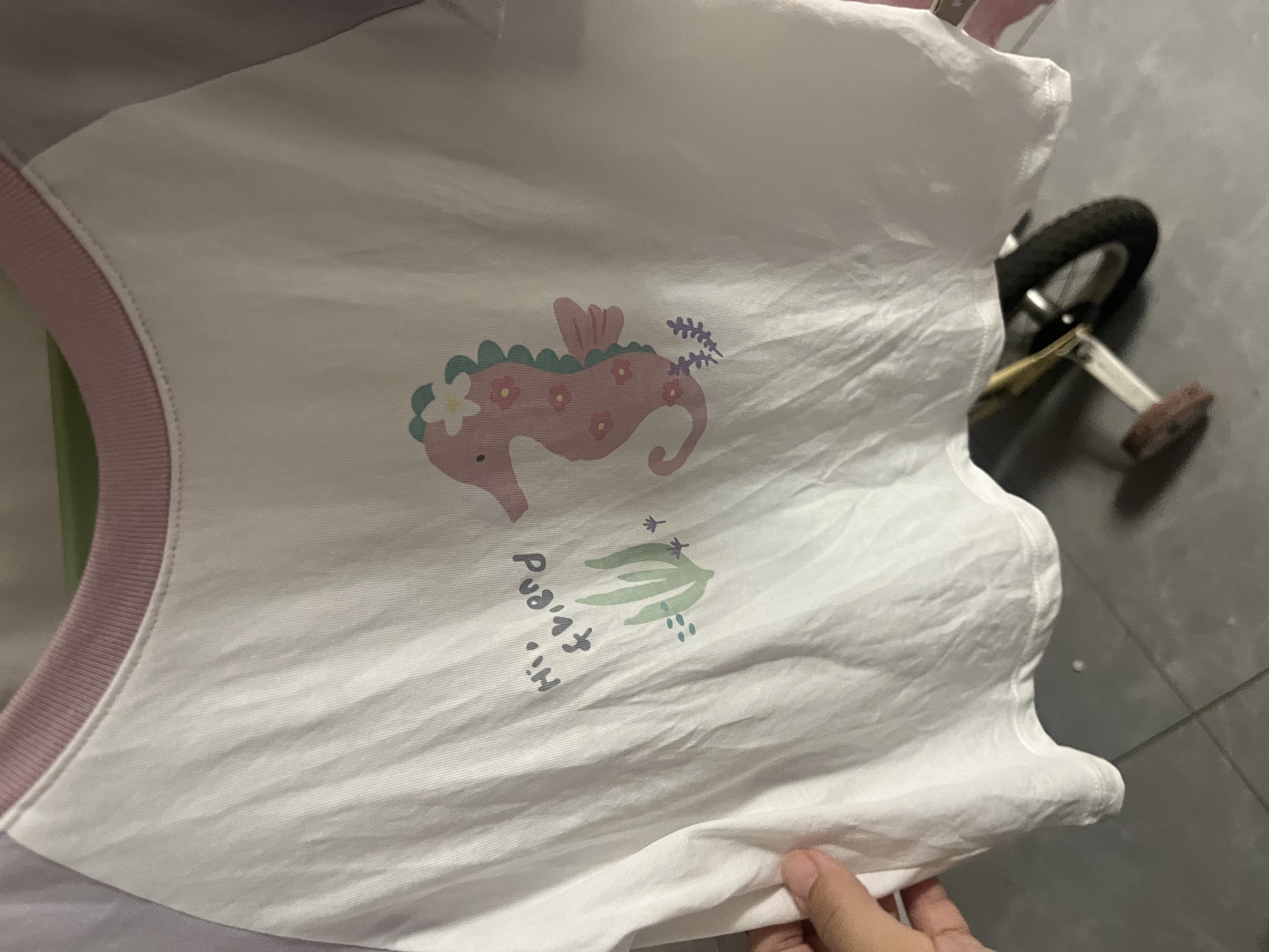 戴维贝拉（DAVE＆BELLA）女童短袖t恤纯棉儿童上衣新款夏装女宝宝打底衫小童套头衫 海洋世界【DB2251750】 100 cm（建议身高90-100cm） 实拍图