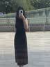 UR2026夏季新款女装气质褶皱收腰修身无袖连衣裙UWM760050 黑色 S 实拍图