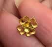 六福珠宝 黄金耳钉四时春花四叶草足金生日礼物 计价G01G0024DS 约1.23克 实拍图