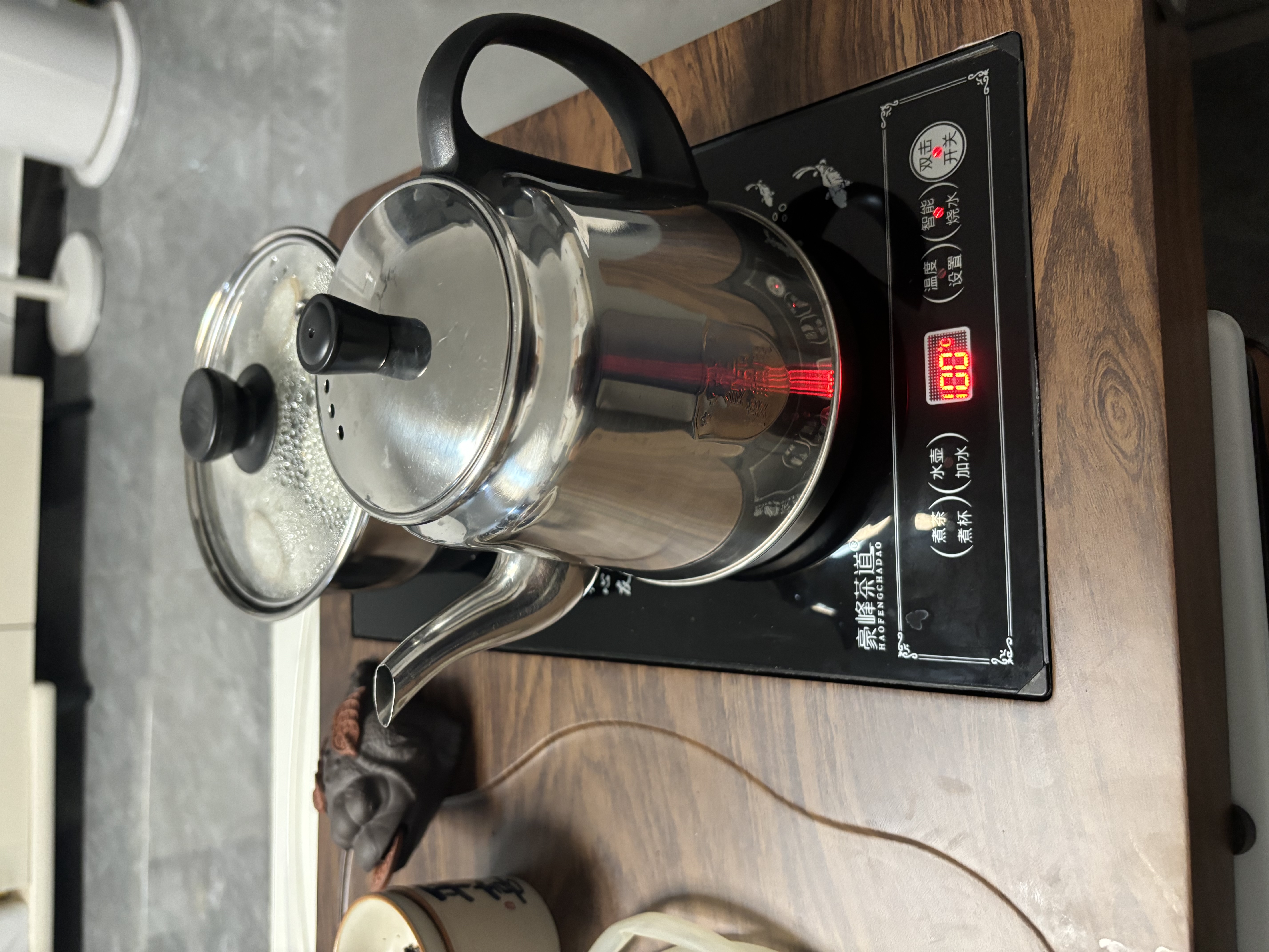 豪峰2026新款汝窑茶具套装家用实木茶盘一体烧水壶泡茶杯中秋节礼物 实拍图
