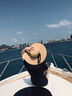 柯帛（KEBO） 韩版黑色泳衣女连体保守温泉短袖小胸遮肚显瘦游泳衣 黑色 M(建议80-95斤） 实拍图